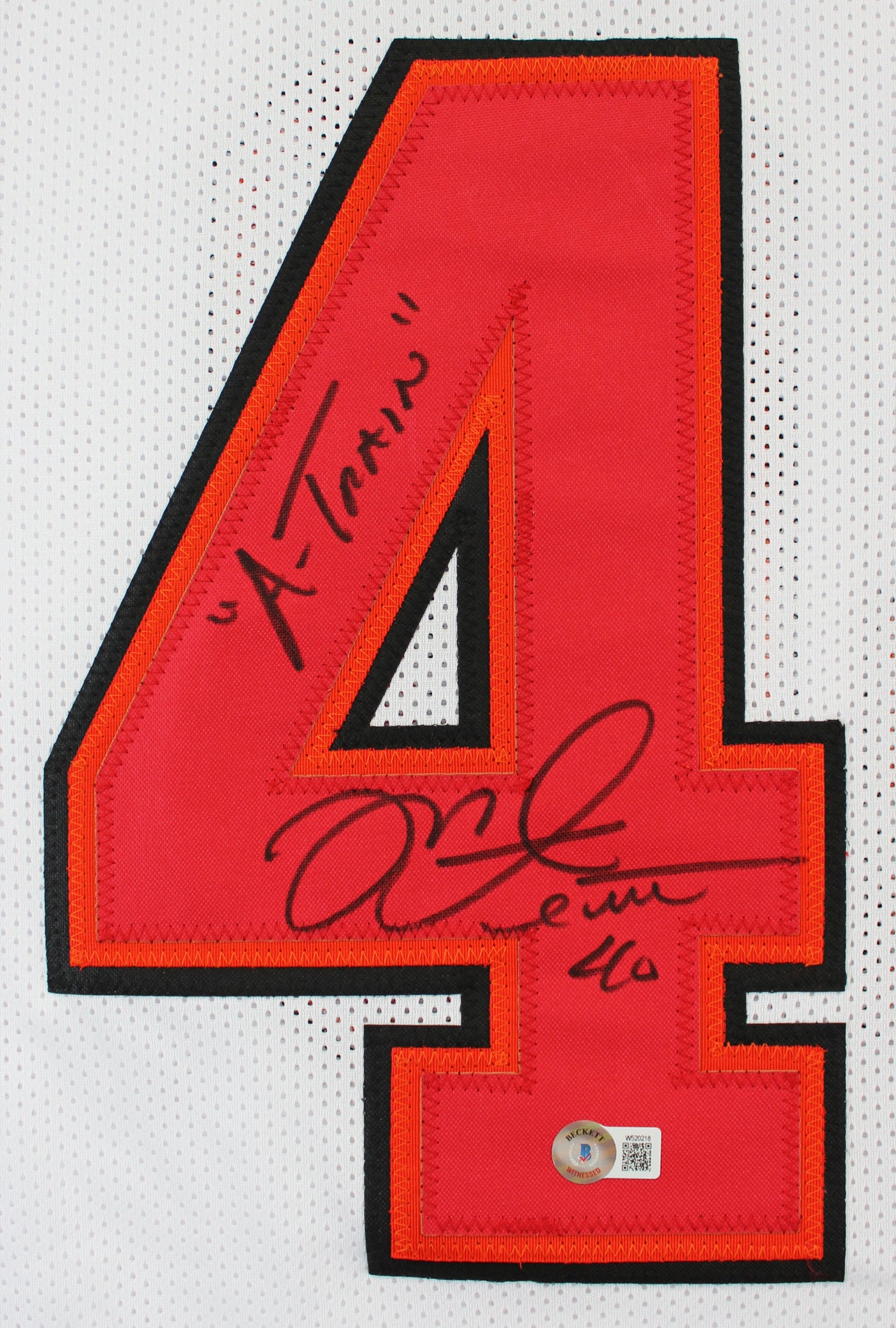 Mike Alstott "A-Train" Authentic Signed White Pro Style Jersey BAS Witnessed