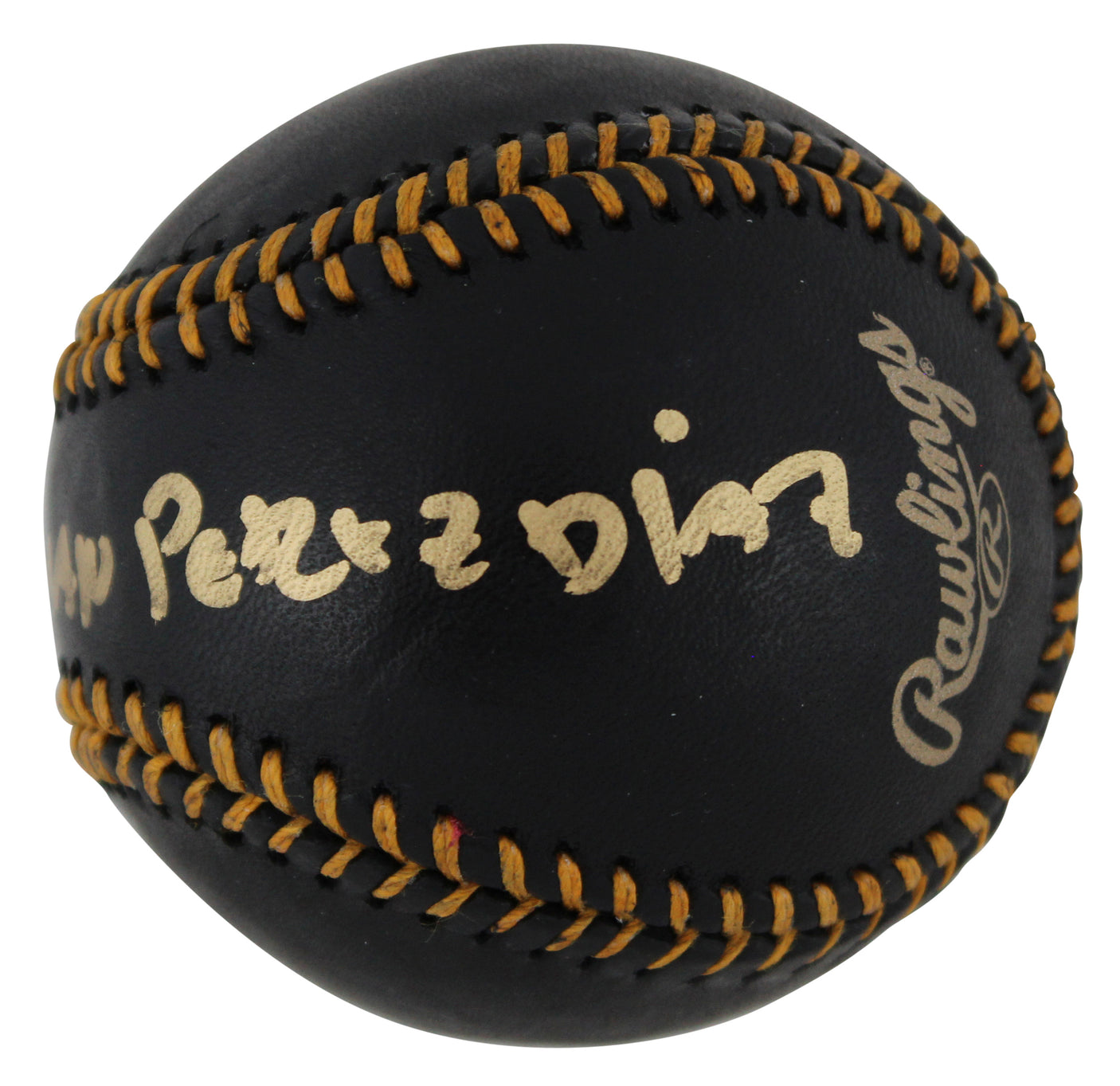 Royals Salvador Johan Perez DIaz Full Name Signed Black Oml Baseball BAS Witness