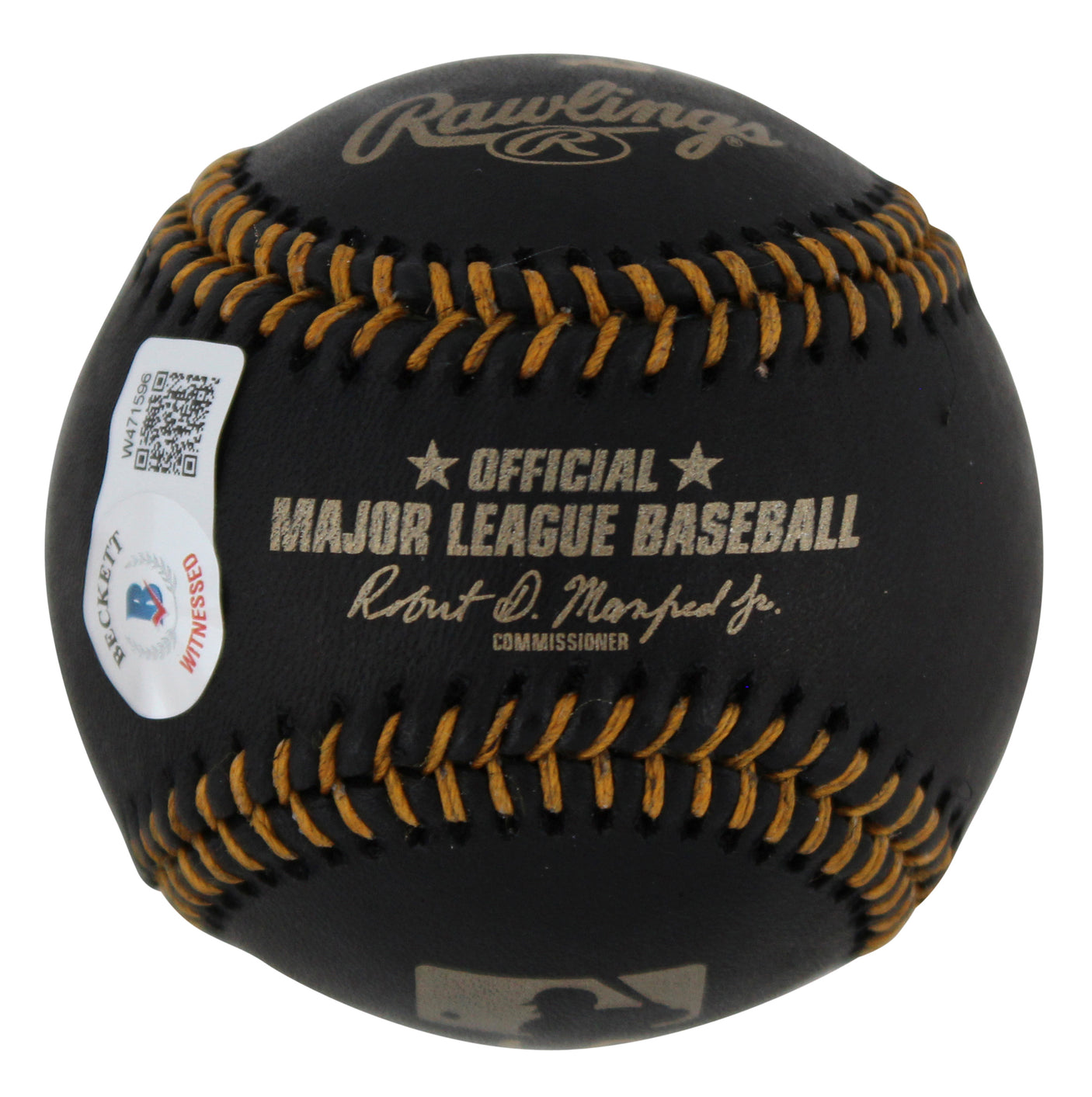 Royals Salvador Johan Perez DIaz Full Name Signed Black Oml Baseball BAS Witness