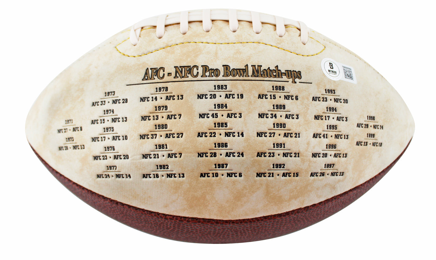Rams Kurt Warner Signed 2000 Pro Bowl White Panel Logo Football BAS W #1W695966