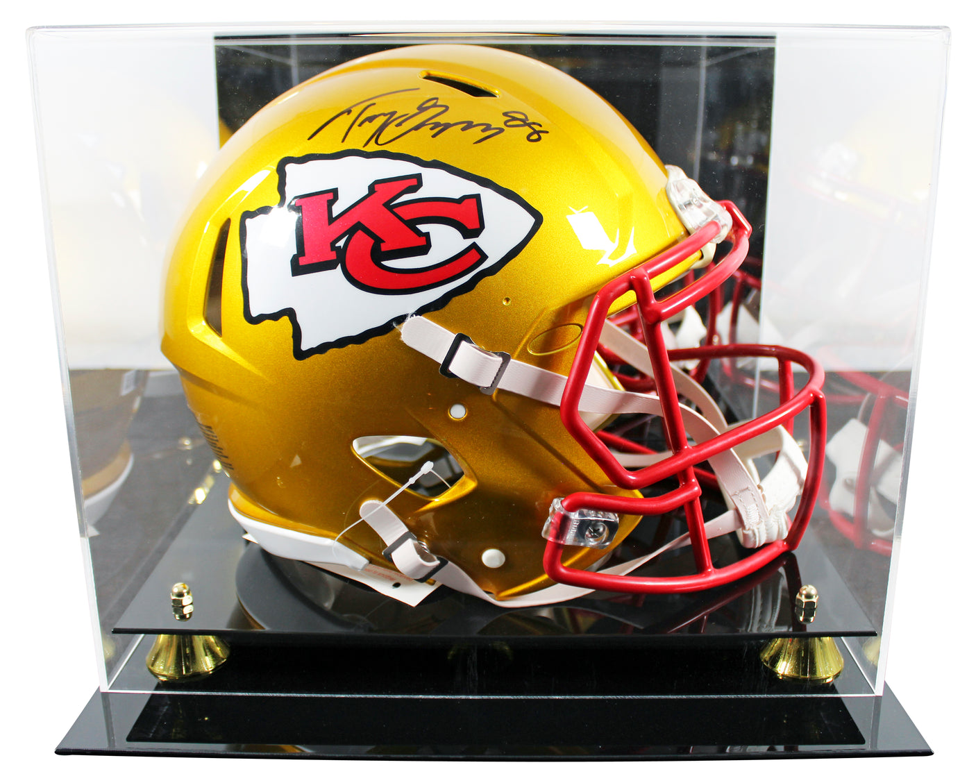 Chiefs Tony Gonzalez Signed Flash Full Size Speed Proline Helmet W/ Case BAS Wit