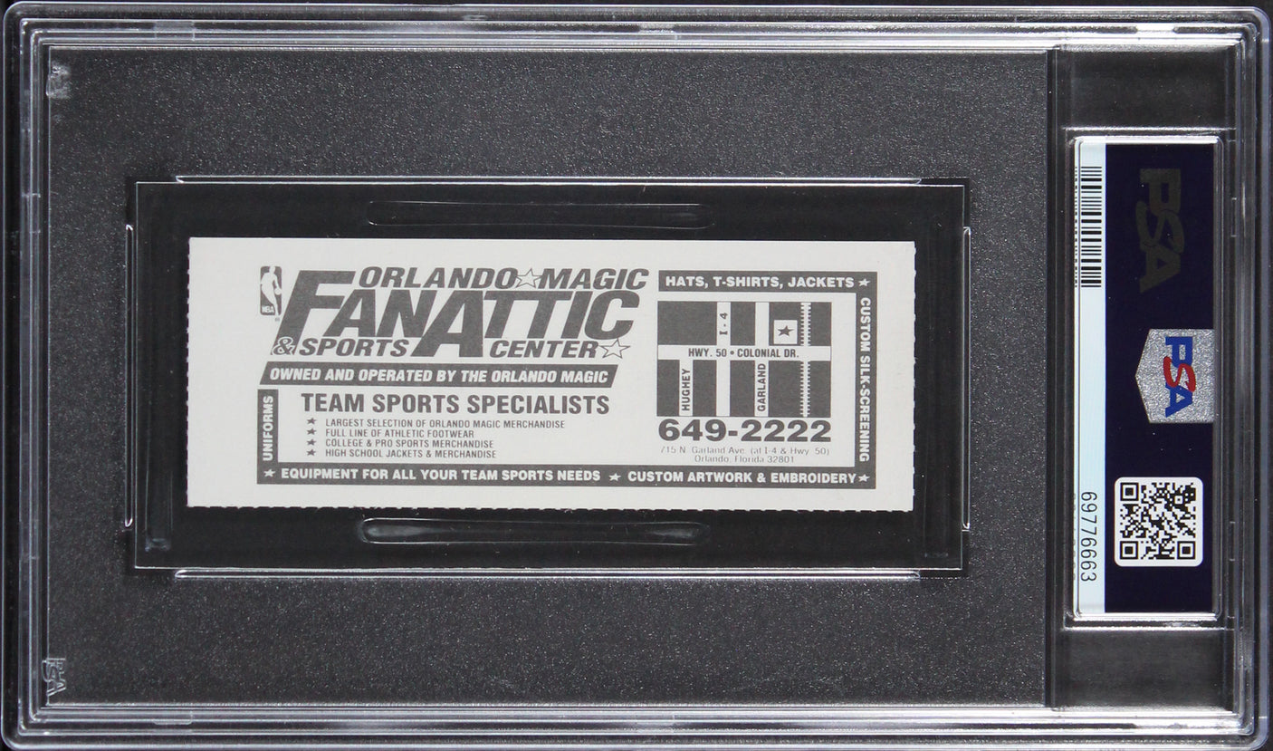 Magic Shaquille O'Neal "NBA Debut" Signed 1992 Ticket Stub Auto 10! PSA Slabbed