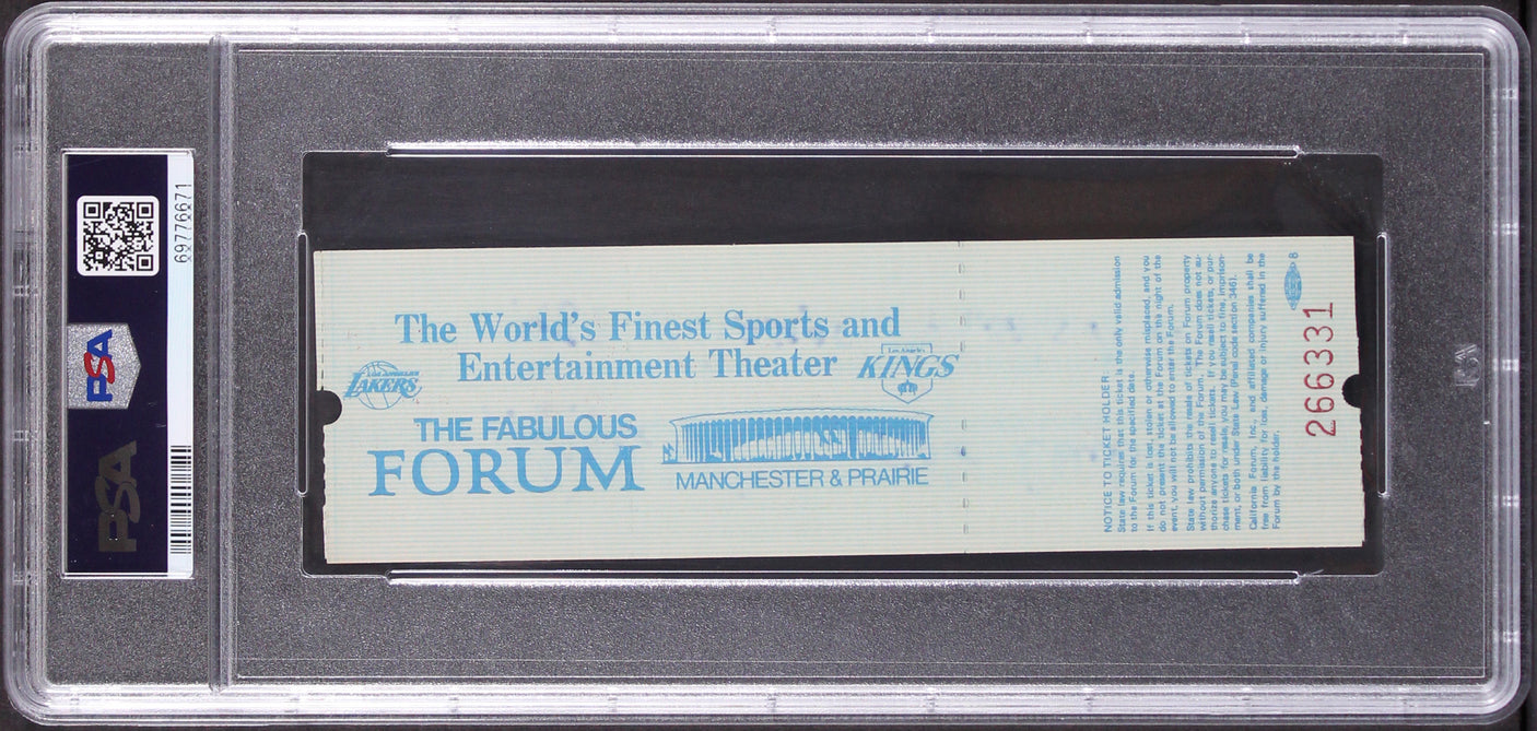 Magic Johnson Signed 1982 Finals Game 6 Full Ticket Stub Auto 10! PSA Slabbed 4