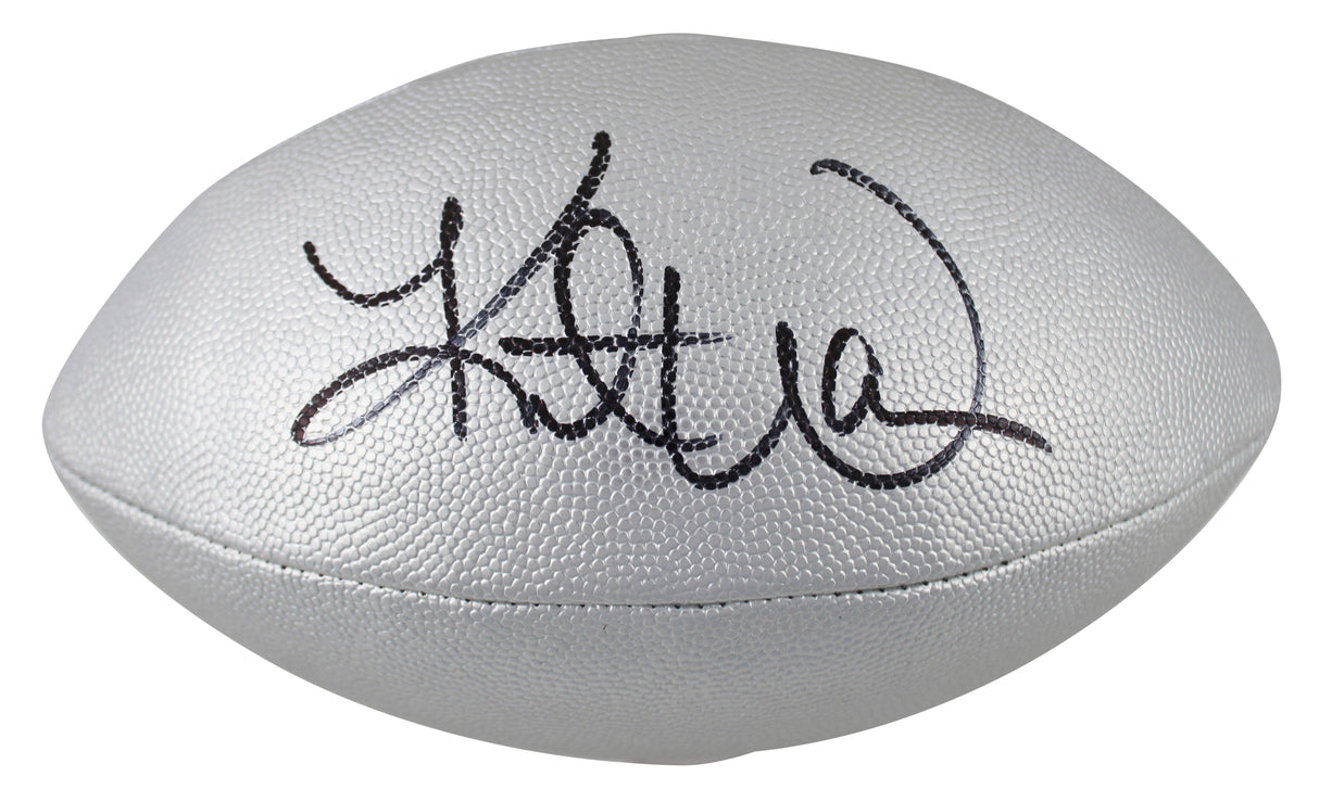 Kurt Warner Signed Wilson Replica Duke Metallic Silver Nfl Football BAS Witness
