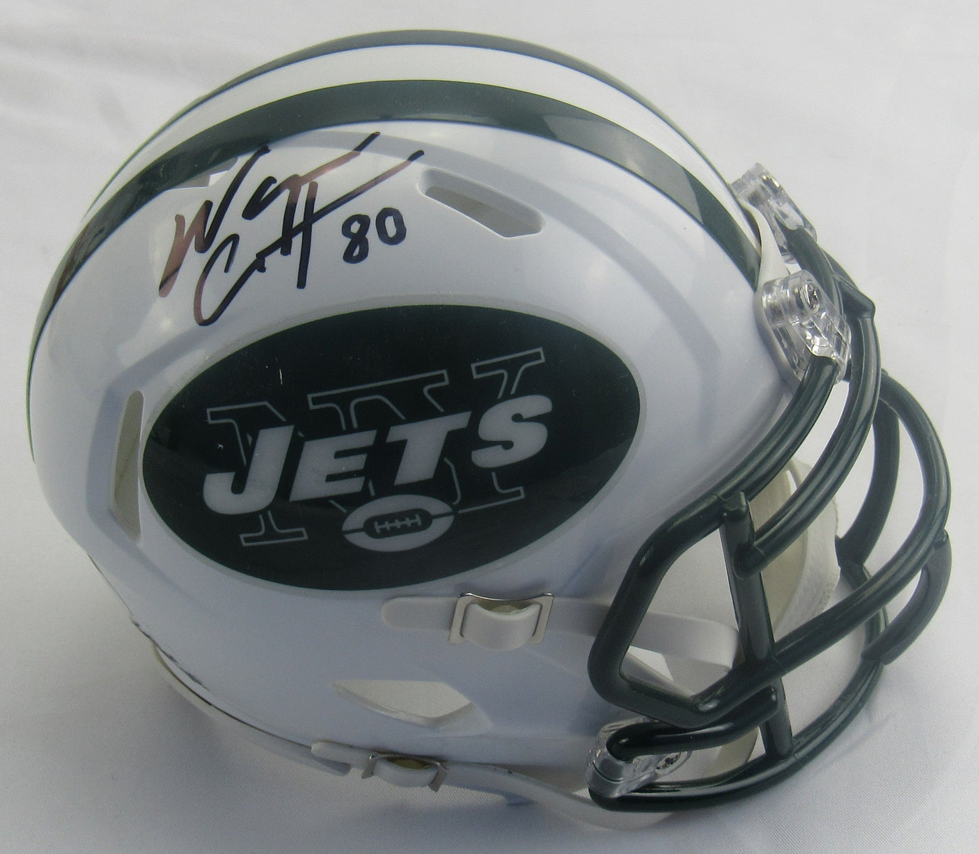 Wayne Chrebet Signed Auto Replica Jets Mini Helmet JSA WA804595