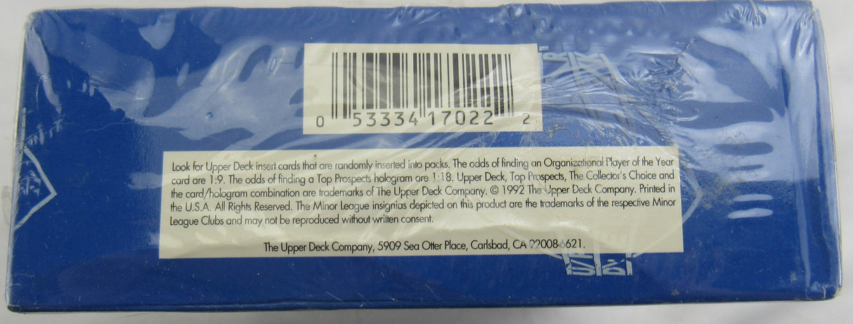 1992 Upper Deck Premiere Edition Minor League 36ct Sealed Baseball Wax Box