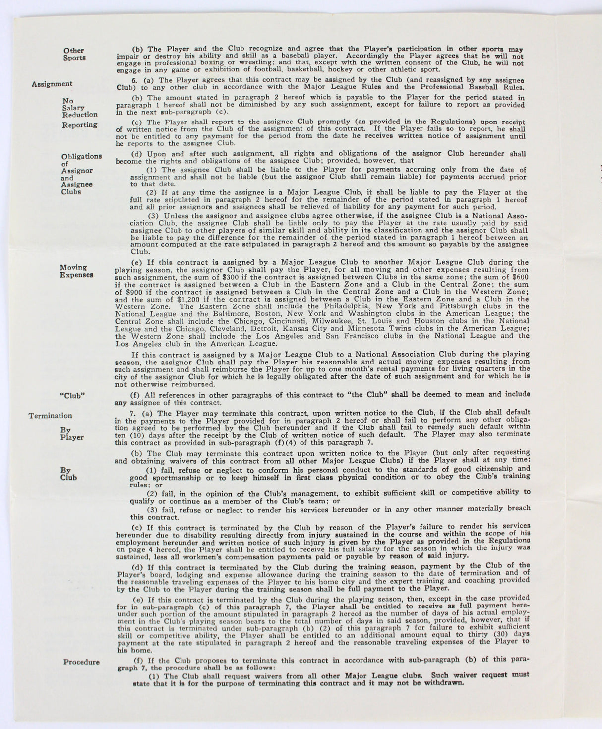 Don Larsen Signed 1964 San Francisco Giants Uniform Player's Contract BAS LOA