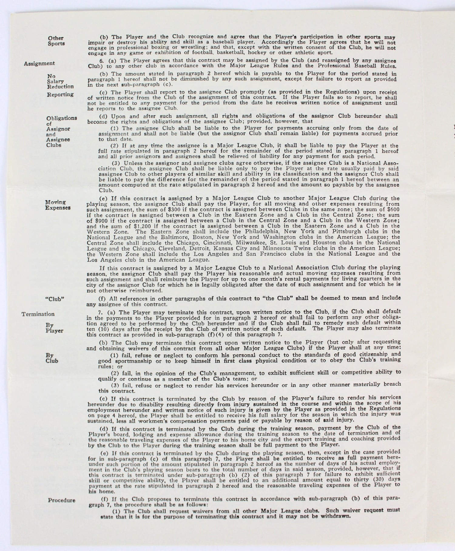 Don Larsen Signed 1964 San Francisco Giants Uniform Player's Contract BAS LOA