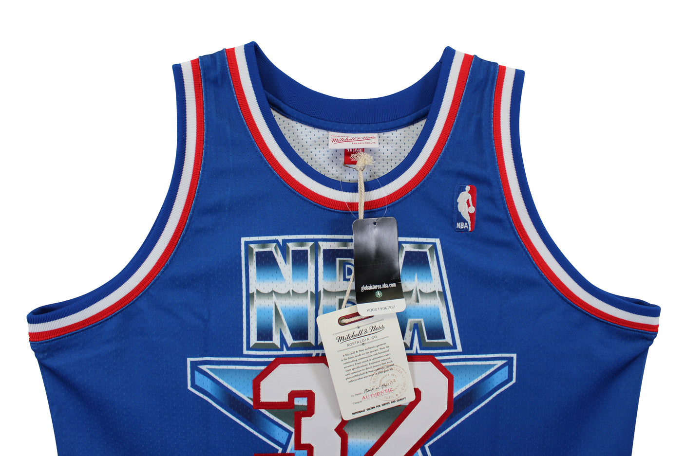 Lakers Magic Johnson Signed Blue M&N 1992 All-Star Authentic Jersey BAS Witness