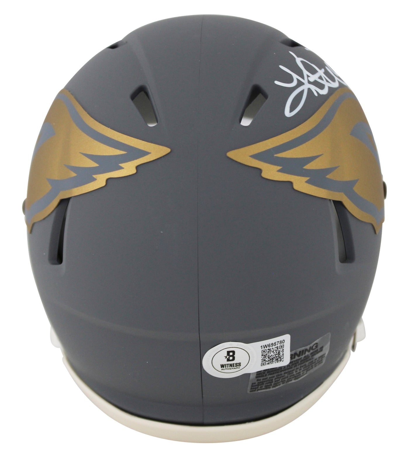 Cardinals Kurt Warner Authentic Signed Slate Speed Mini Helmet BAS Witnessed