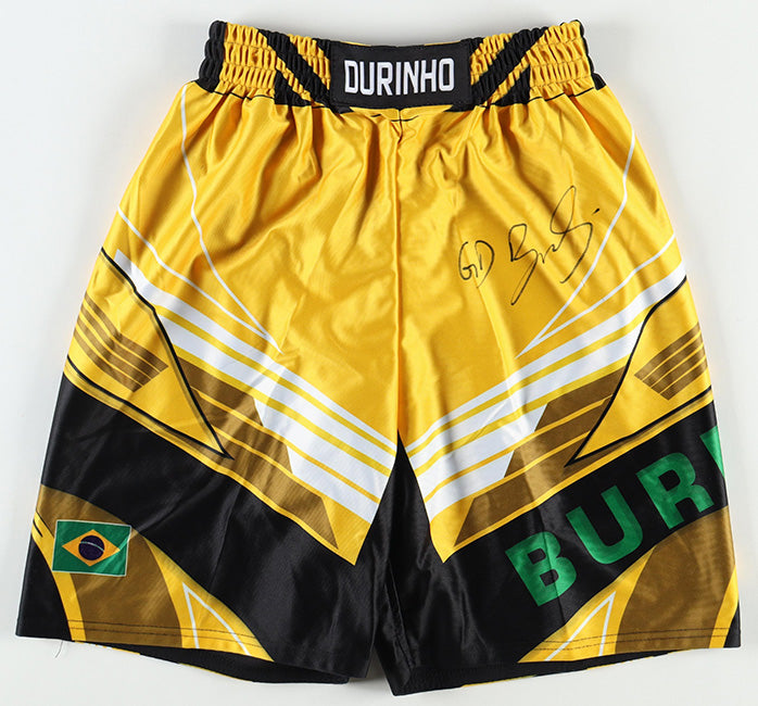 Gilbert Burns Signed Custom Fight Shorts (Beckett Witnessed)