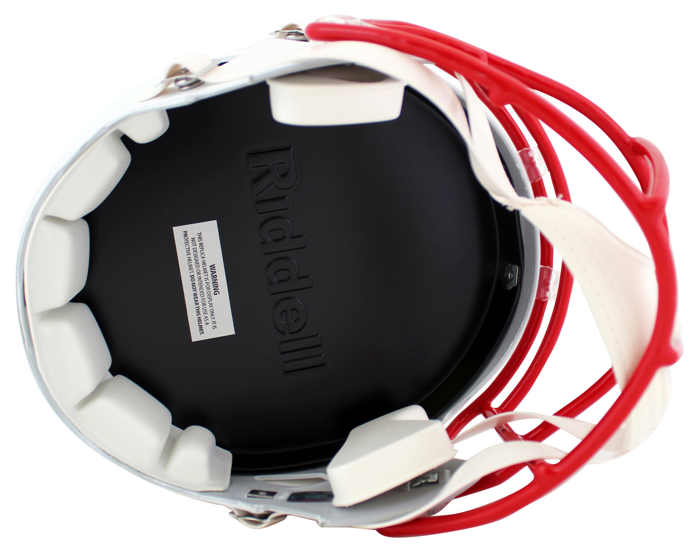 Patriots Randy Moss Signed Flat White Full Size Speed Rep Helmet BAS Witnessed