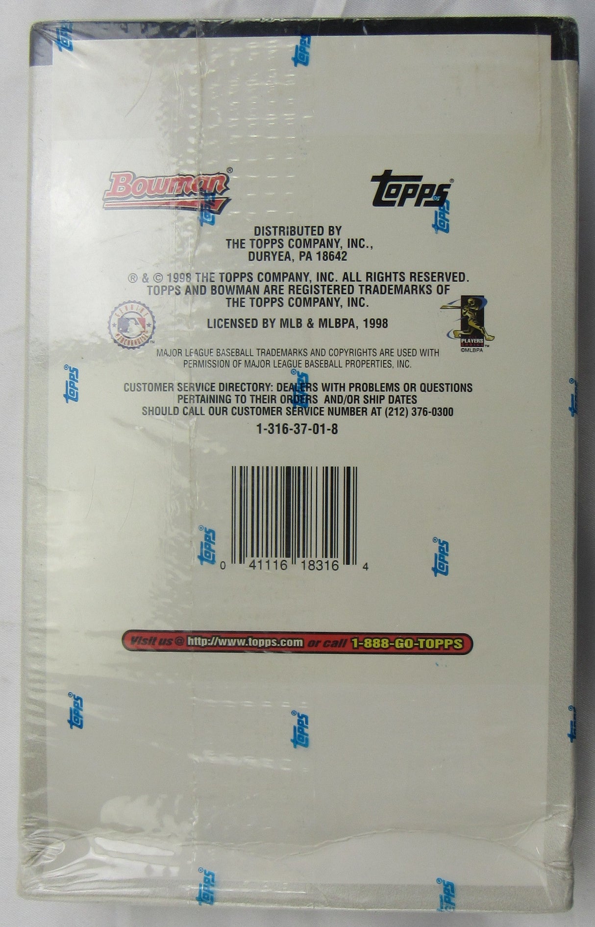 1998 Bowman Baseball Series 1 Wax Box
