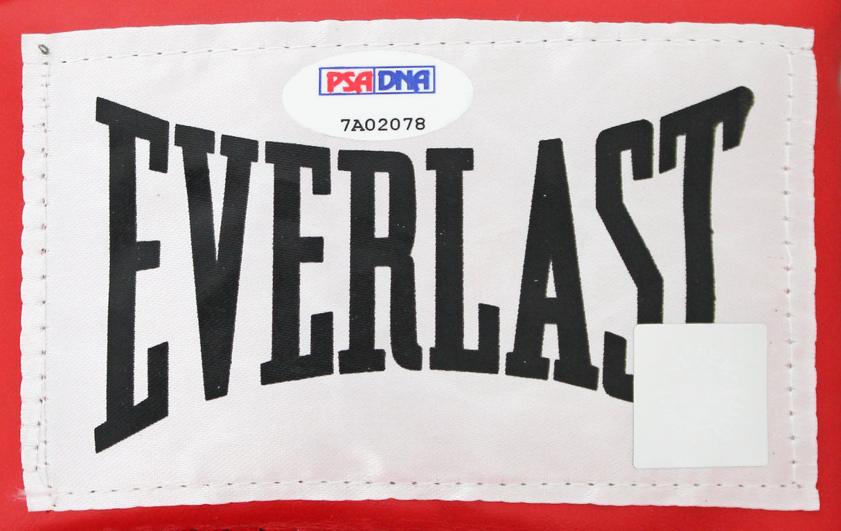 Muhammad Ali & Joe Frazier Signed Red Everlast Boxing Glove PSA/DNA #7A02078