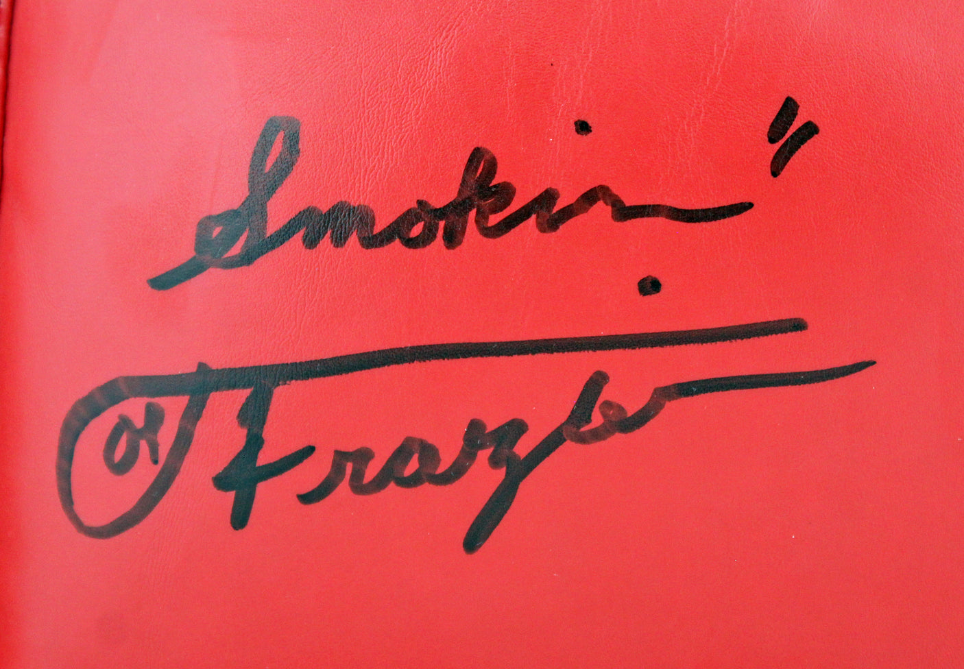 Muhammad Ali & Joe Frazier Signed Red Everlast Boxing Glove PSA/DNA #7A02082