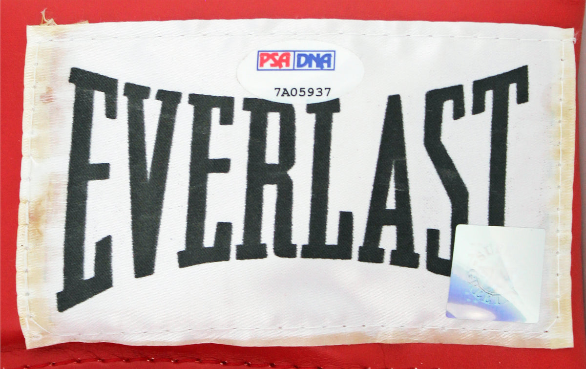 Muhammad Ali & Joe Frazier Signed Red Everlast Boxing Glove PSA/DNA #7A05937