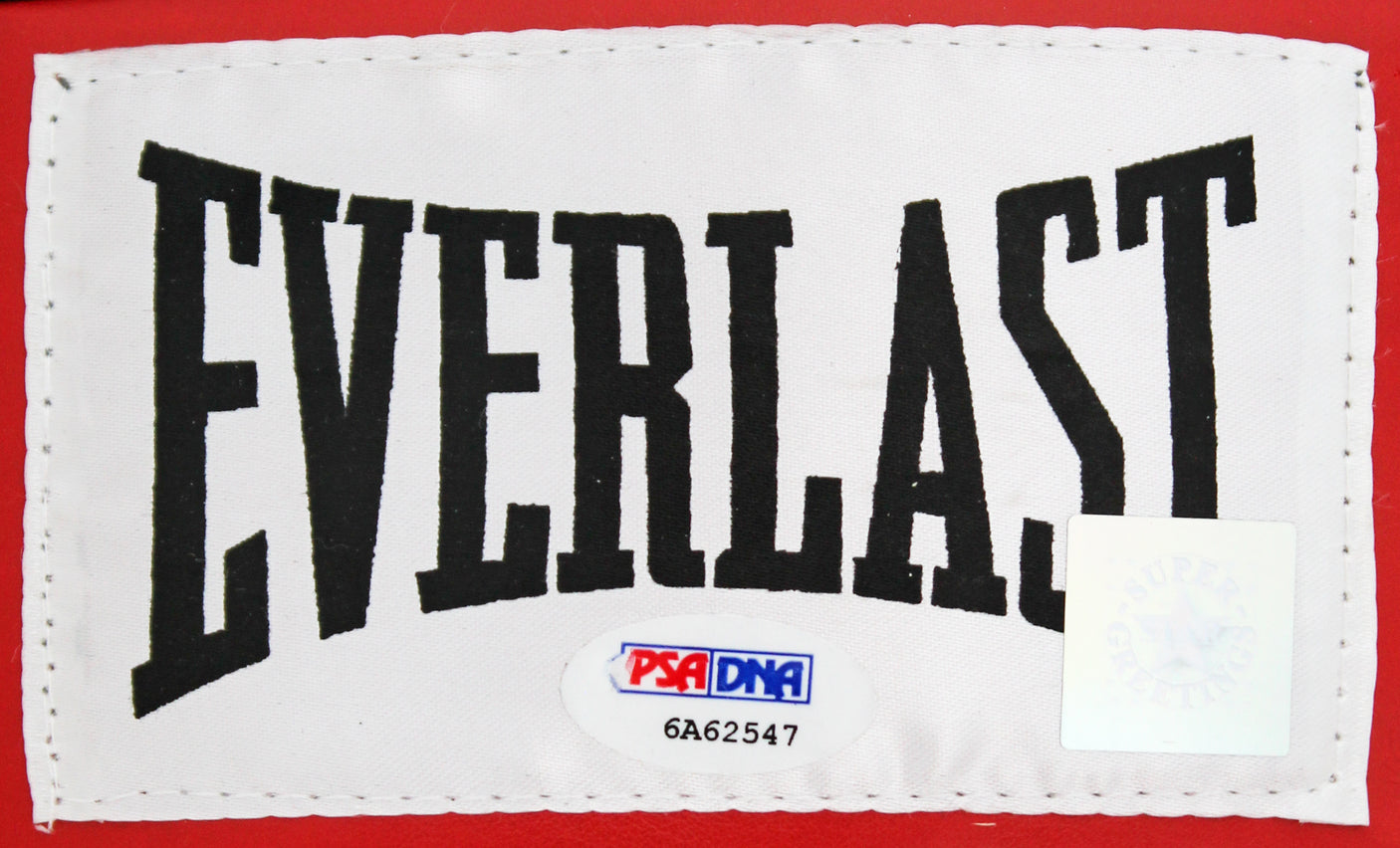 Muhammad Ali & Joe Frazier Signed Red Everlast Boxing Glove PSA/DNA #6A62547