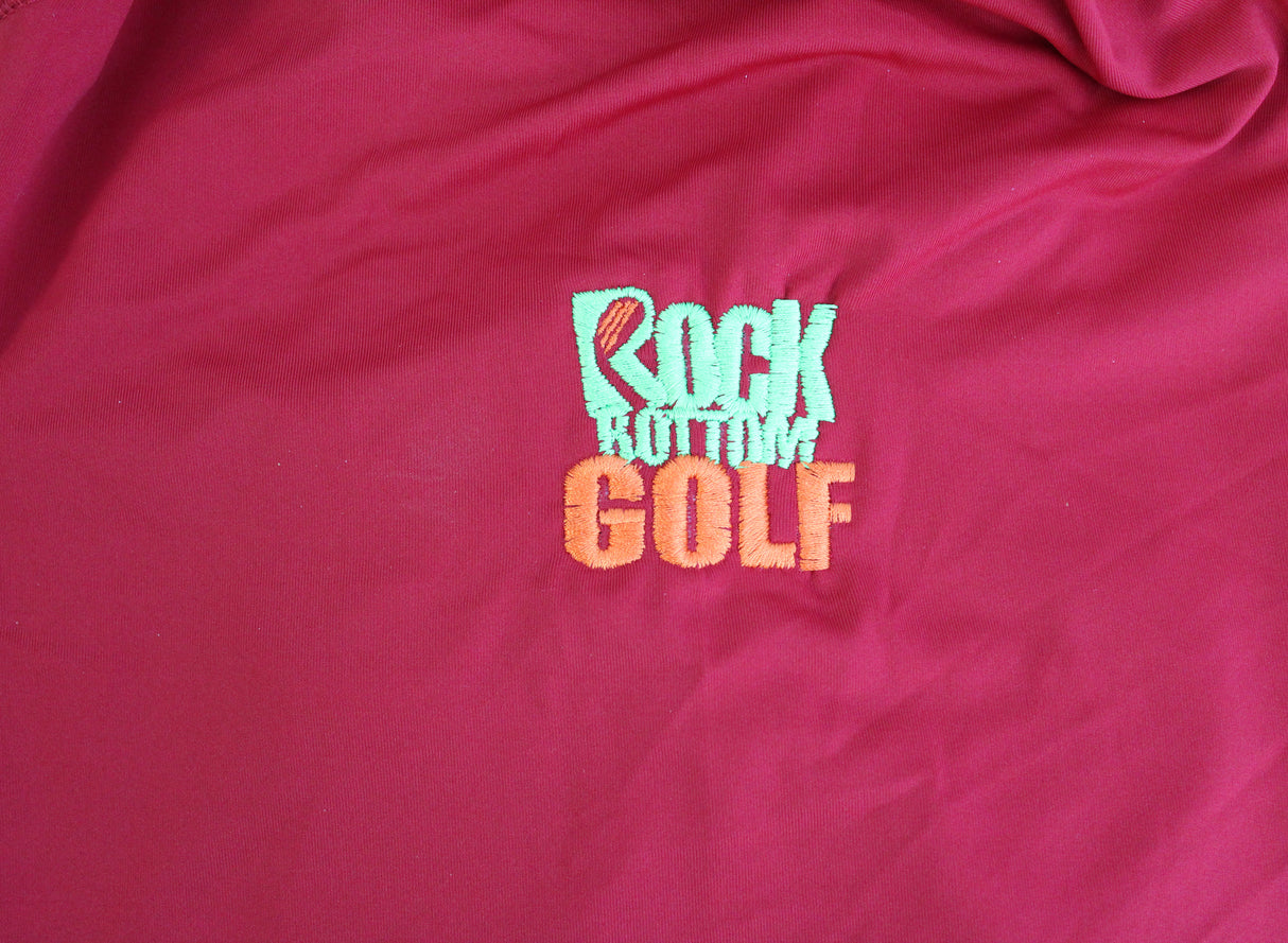 John Daly Authentic Signed Match Worn Red Quarter Zip Golf Shirt BAS #BH00332