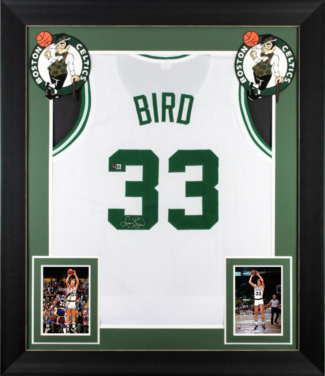 Larry Bird Authentic Signed White Pro Style Framed Jersey Autographed BAS