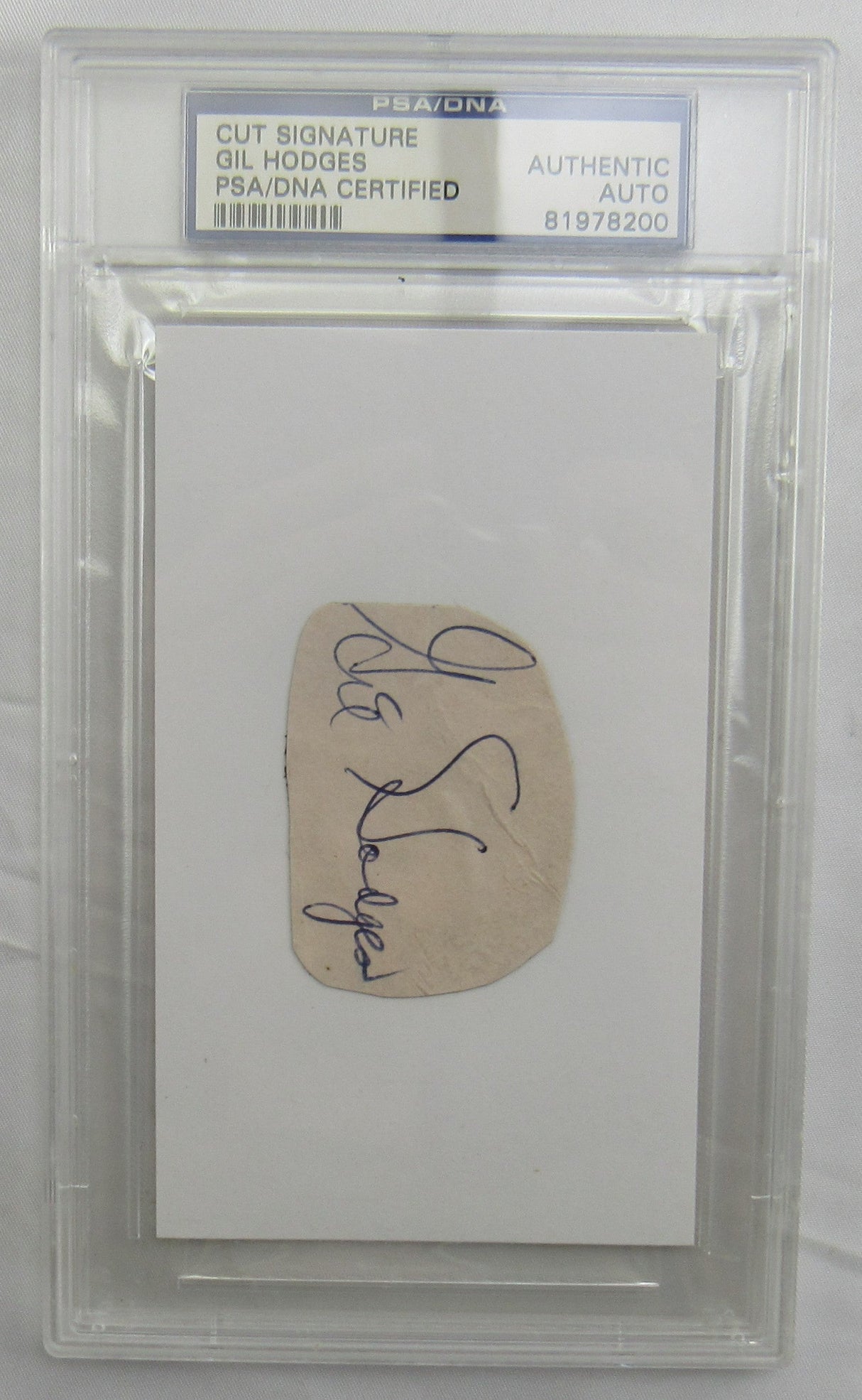 Gil Hodges Cut Signed Auto PSA/DNA Encapsulated XXI