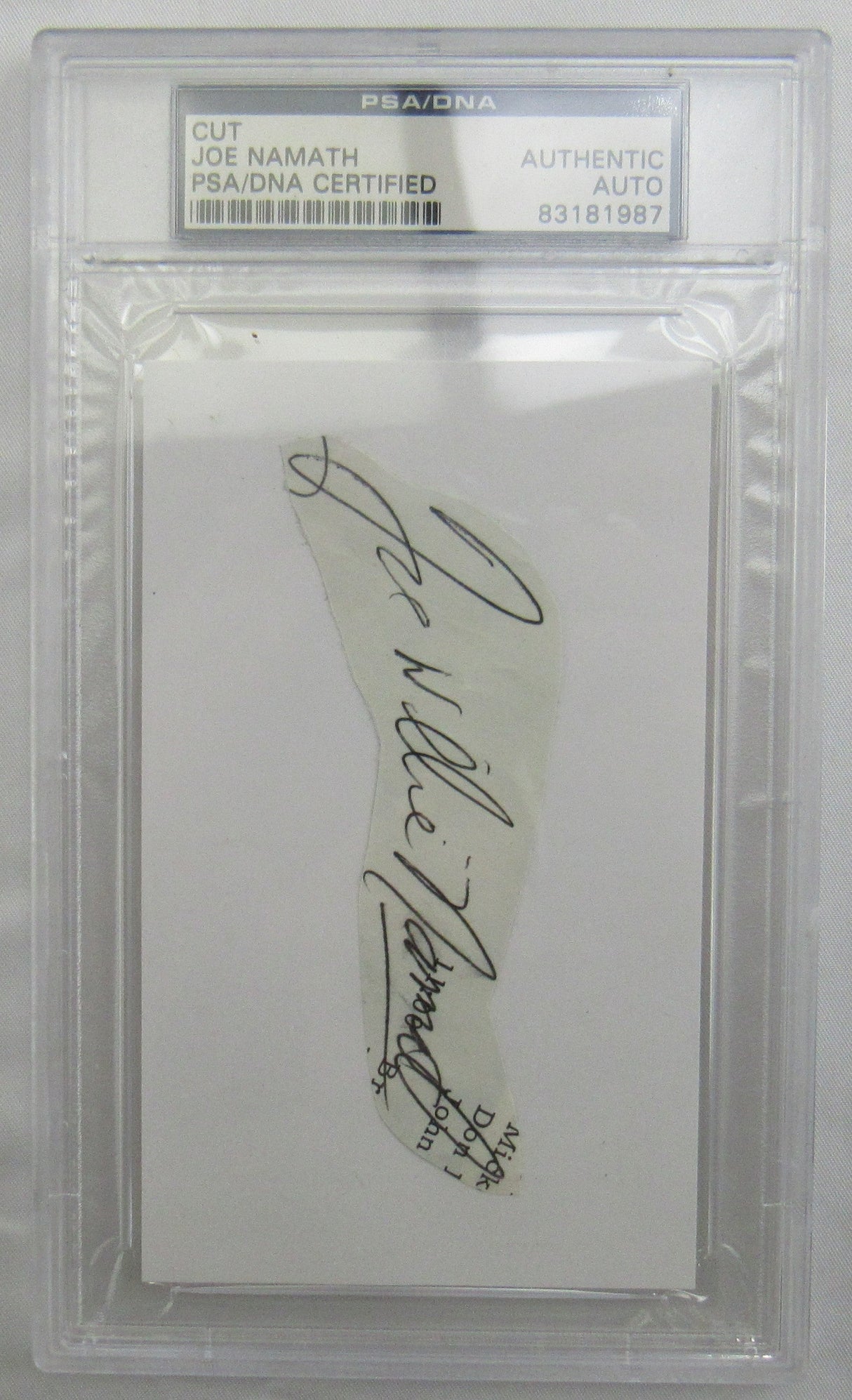 Joe Namath Cut Signed Auto PSA/DNA Encapsulated I