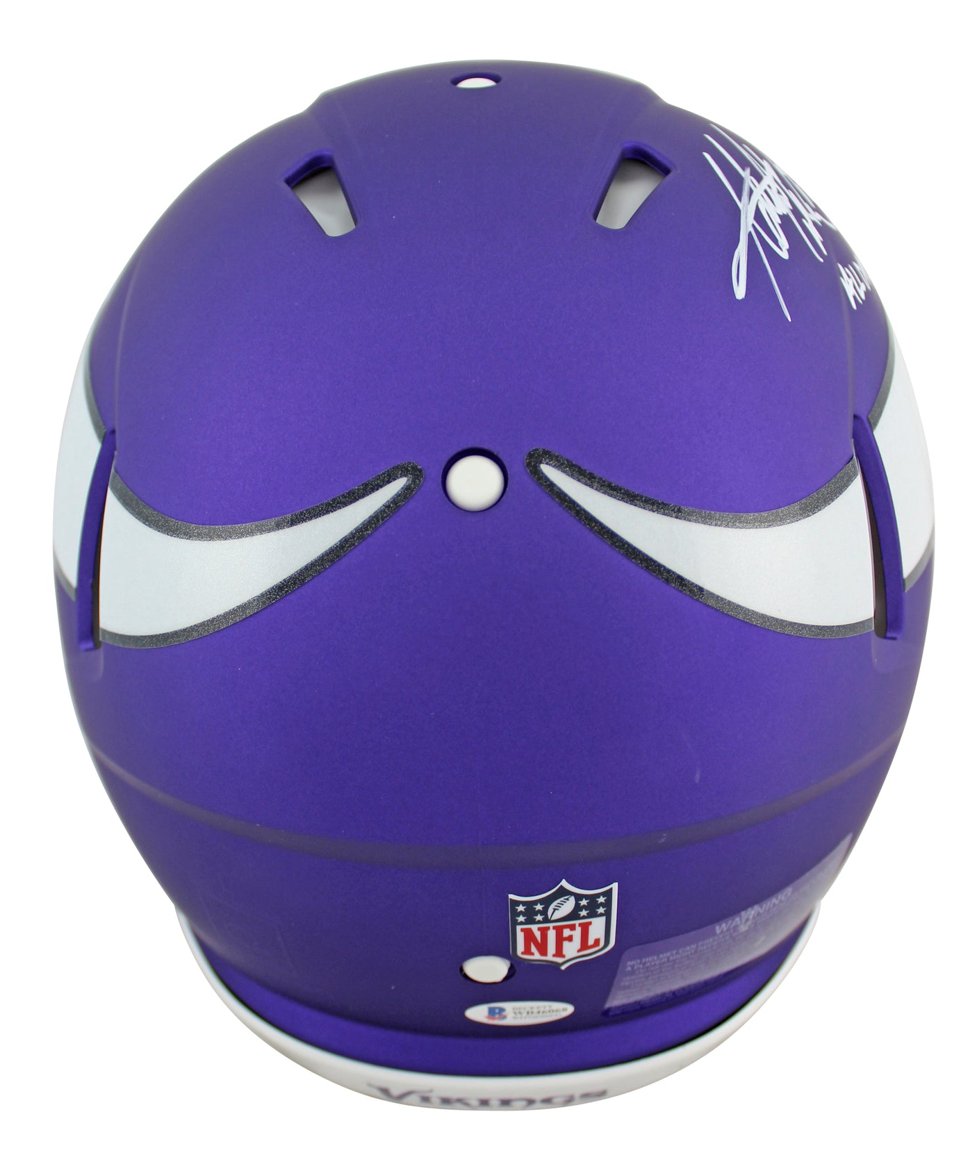 Vikings Adrian Peterson 4x Incribed Signed Proline F/S Speed Helmet BAS Witness