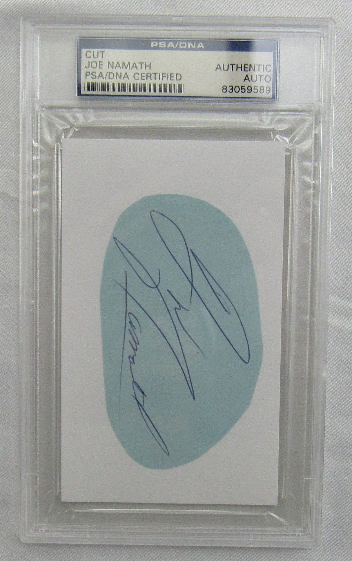 Joe Namath Cut Signed Auto PSA/DNA Encapsulated VIII
