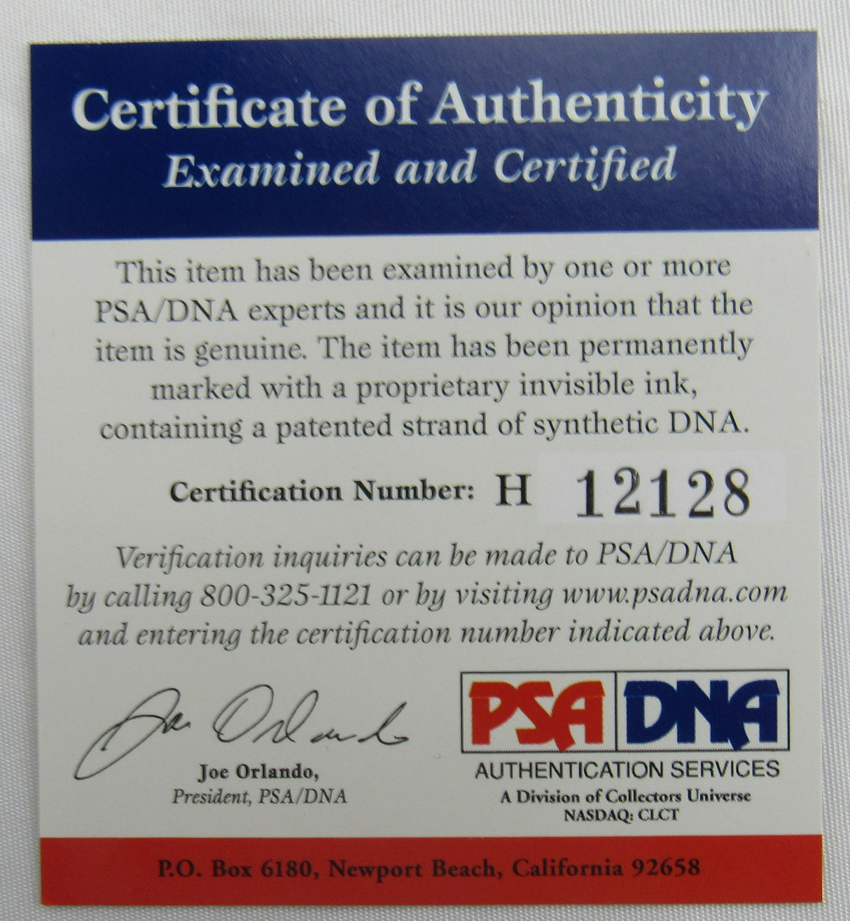 Betty Ford Signed Auto 3x4 Card PSA/DNA H12128