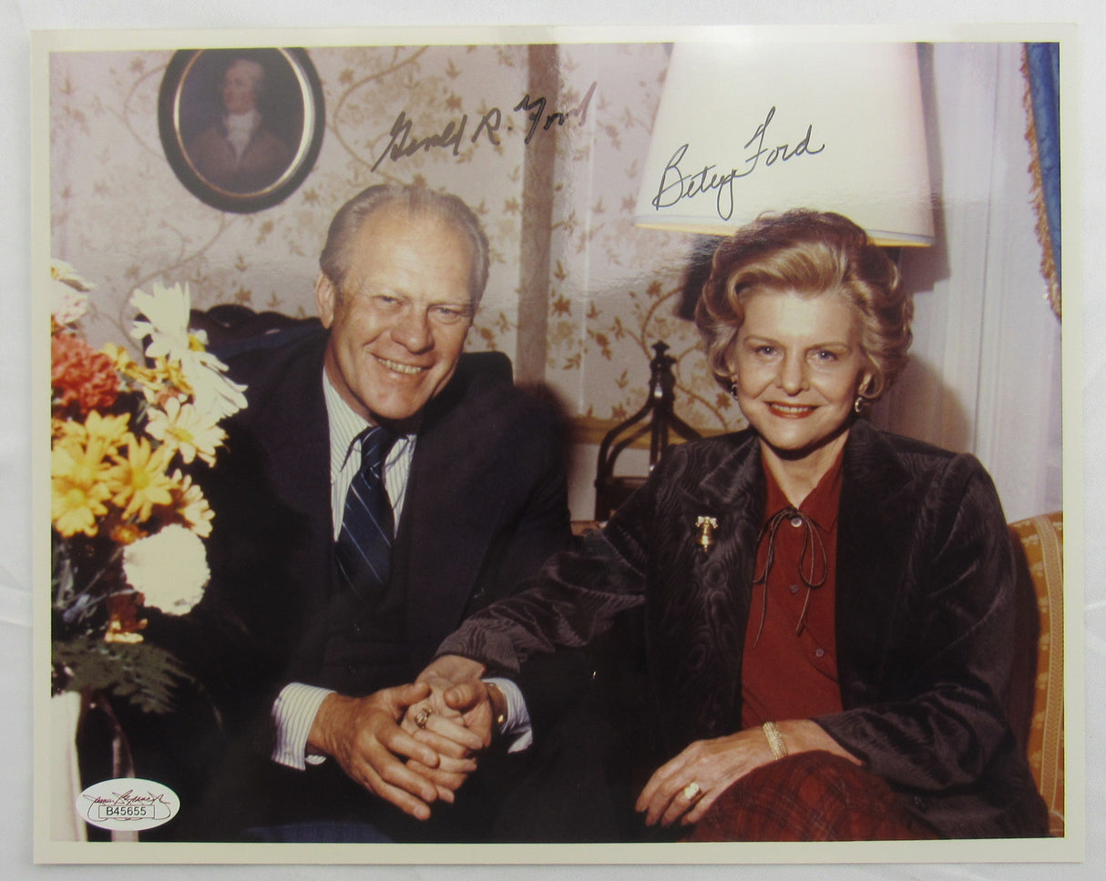 Gerald Ford Betty Ford Signed Auto 8x10 JSA LOA B45655