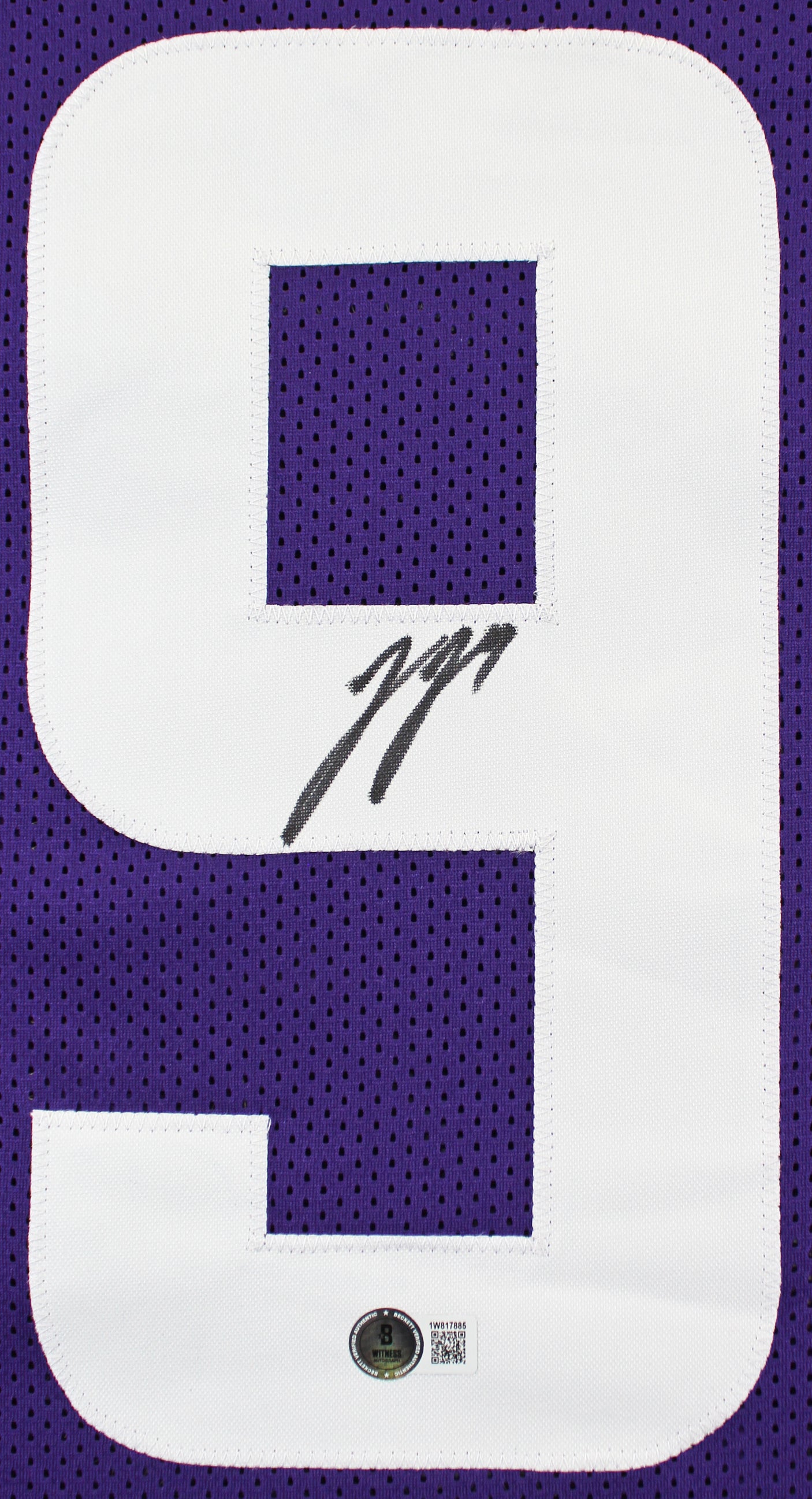 J.J. McCarthy Authentic Signed Purple Pro Style Jersey BAS Witnessed