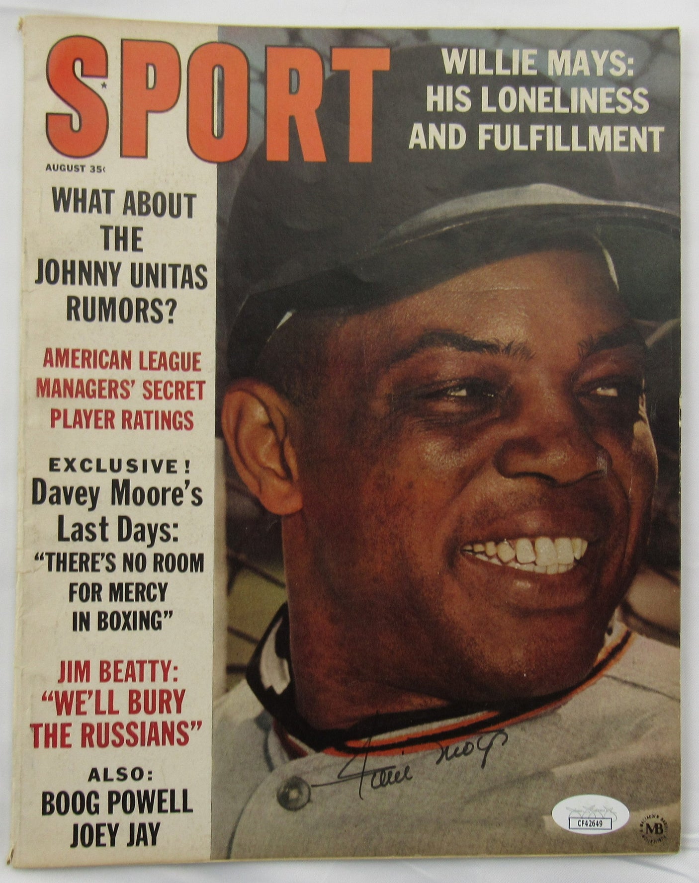 Willie Mays Signed Auto Sport Magazine JSA CF42649