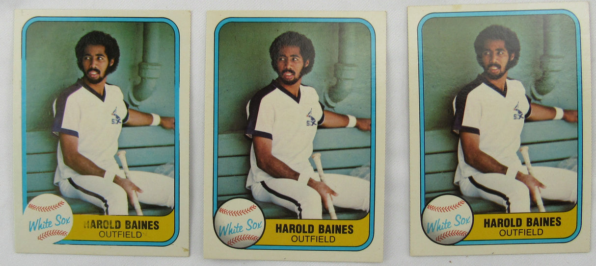 1981 Fleer Harold Baines Baseball Card Lot - 3 Total - Blackless Printing Error...