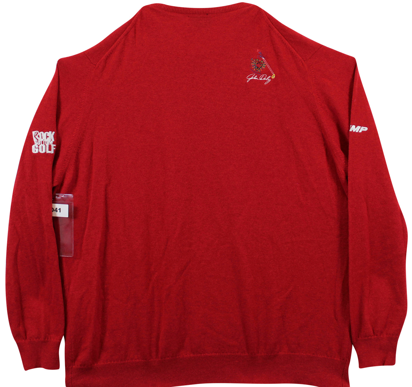 John Daly Signed Match Worn Red Johnstons of Elgin Cashmere Sweater BAS #BH00306