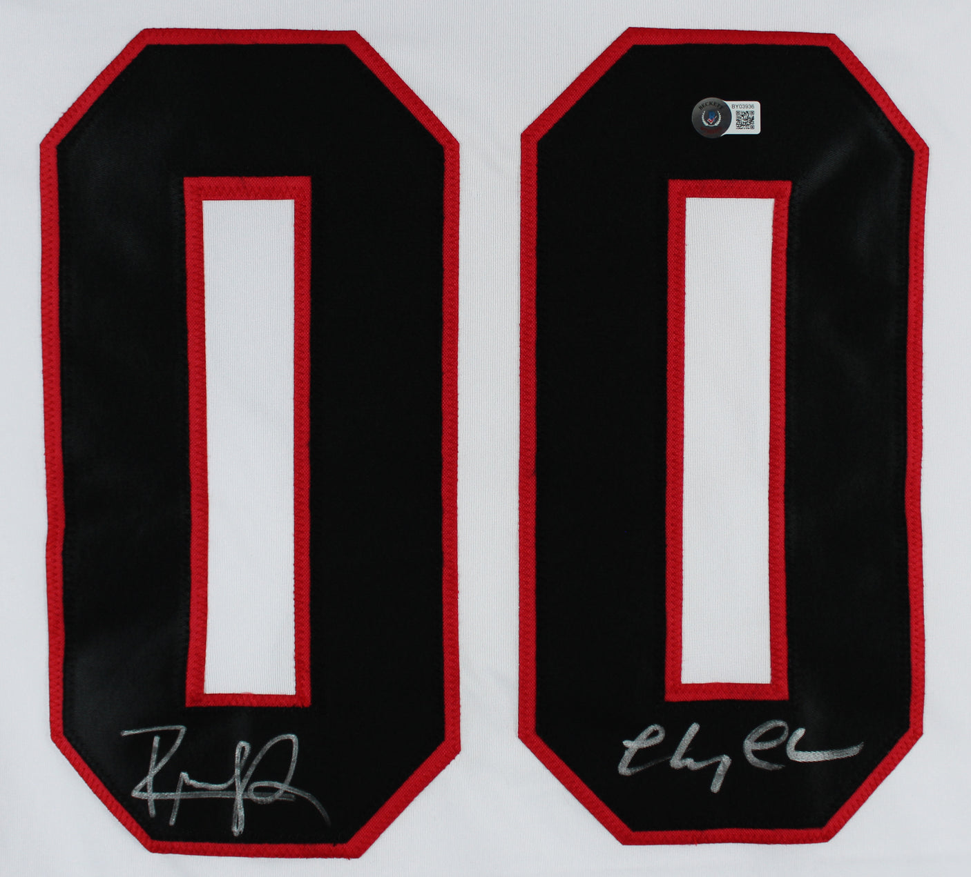 Chevy Chase & Randy Quaid Christmas Vacation Signed White Pro Style Jersey BAS W