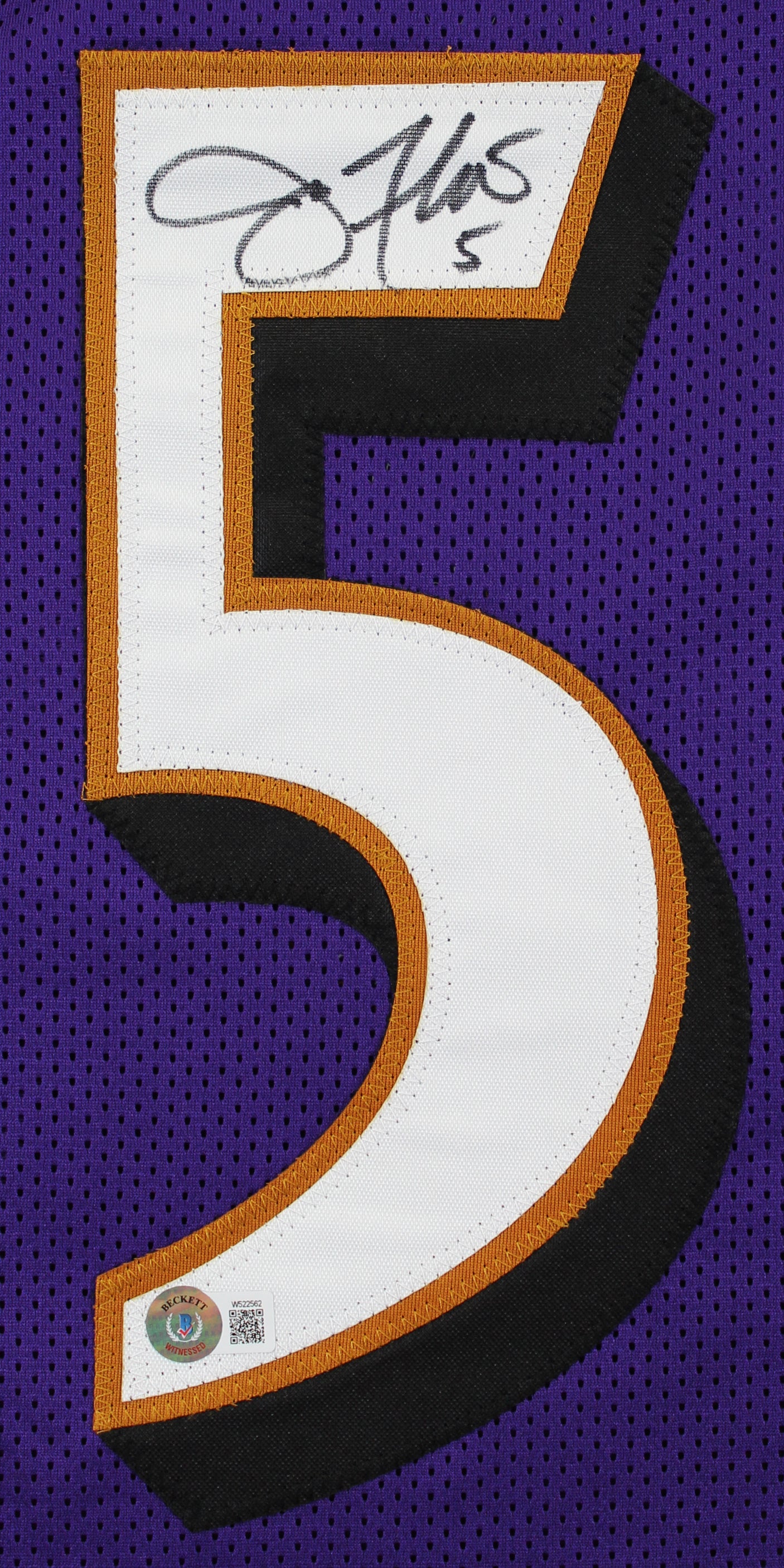 Joe Flacco Authentic Signed Purple Pro Style Jersey Autographed BAS Witnessed