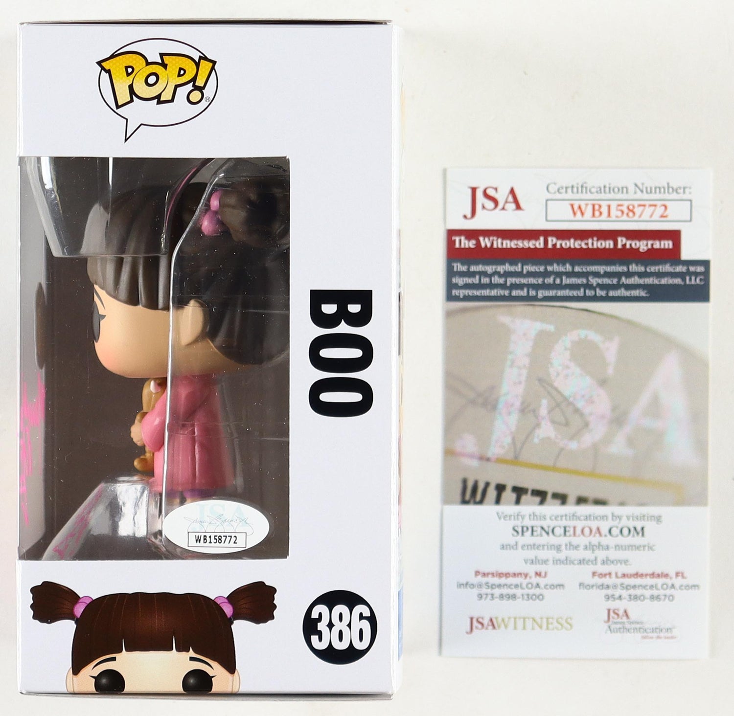 Mary Gibbs Signed "Monster's Inc." #386 Funko Pop! Inscribed "Boo" (JSA)