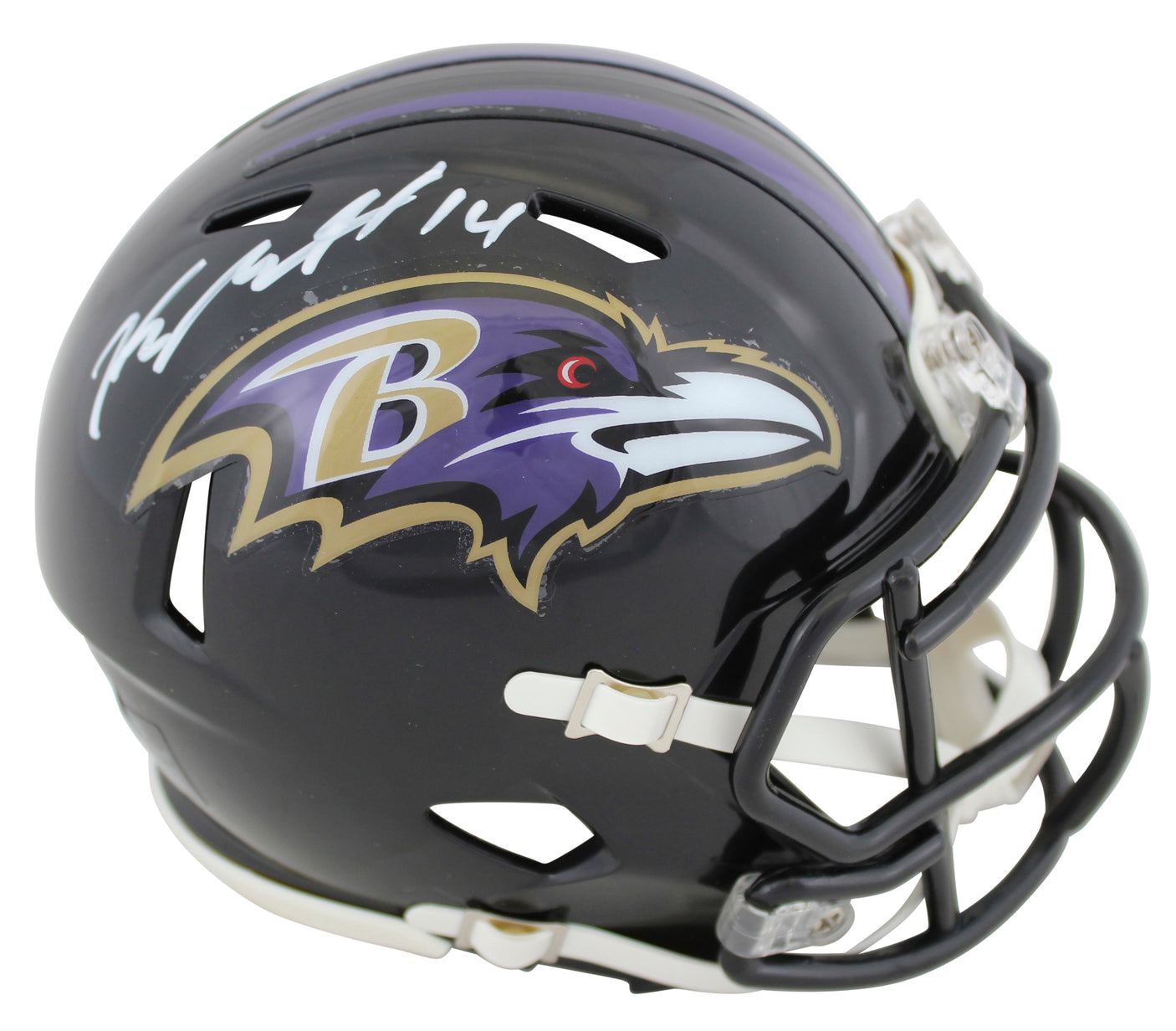 Ravens Kyle Hamilton Authentic Signed Speed Mini Helmet w/ White Sig BAS Witness