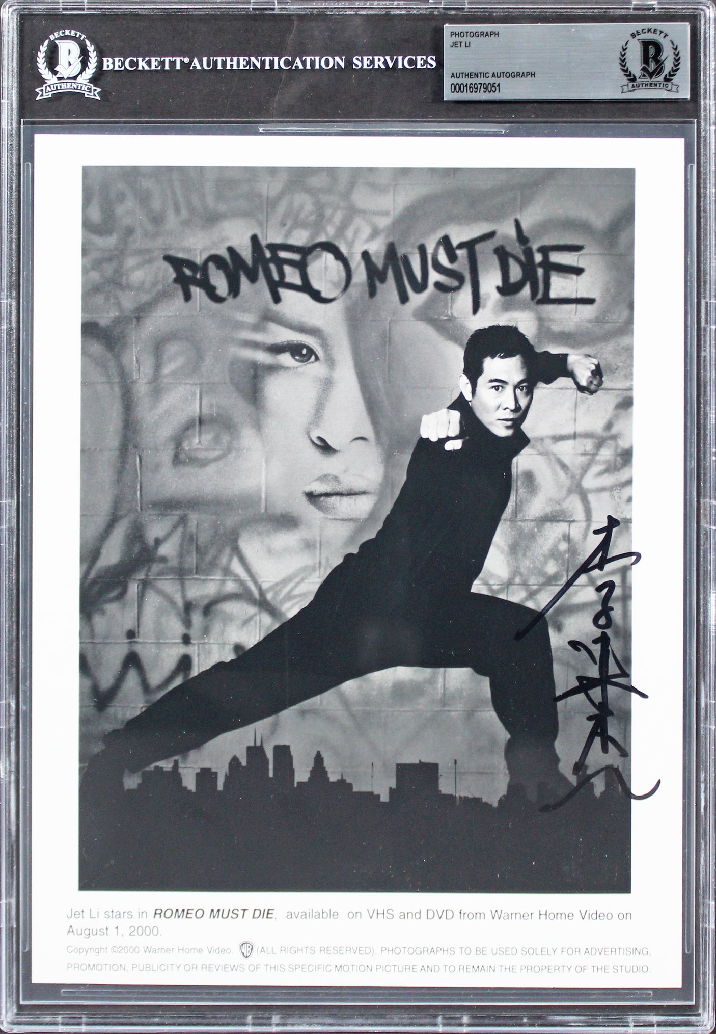 Jet Li Romeo Must Die Authentic Signed 8x10 Photo Autographed BAS Slabbed