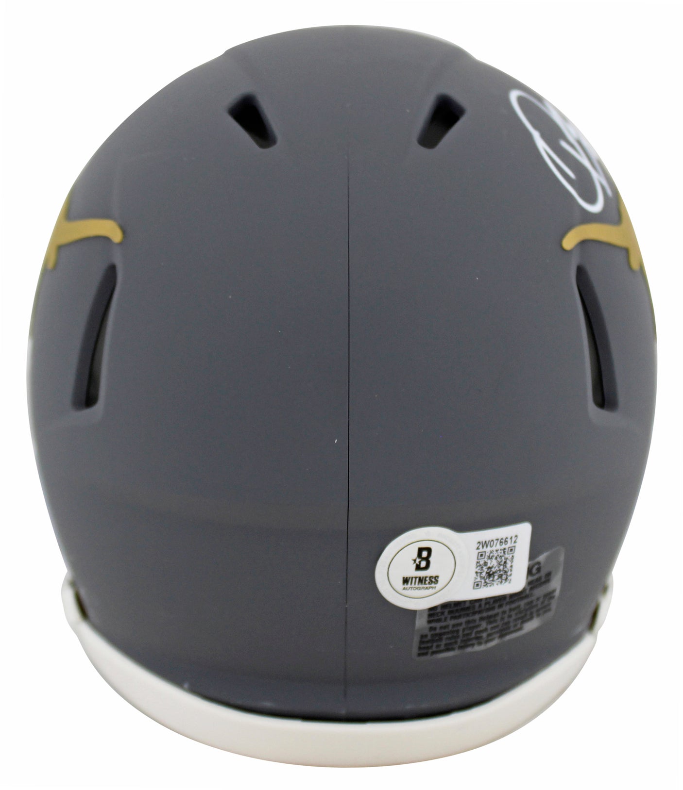 Texas Quinn Ewers Authentic Signed Slate Speed Mini Helmet W/ Case BAS Witnessed