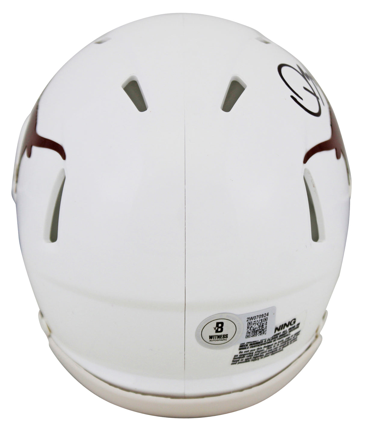 Texas Quinn Ewers Authentic Signed Speed Mini Helmet w/ Case BAS Witnessed