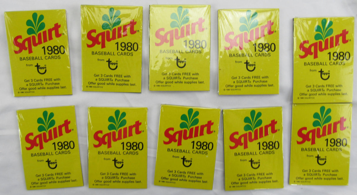 Squirt 1980 Baseball Card Lot - 10 Total Packs II