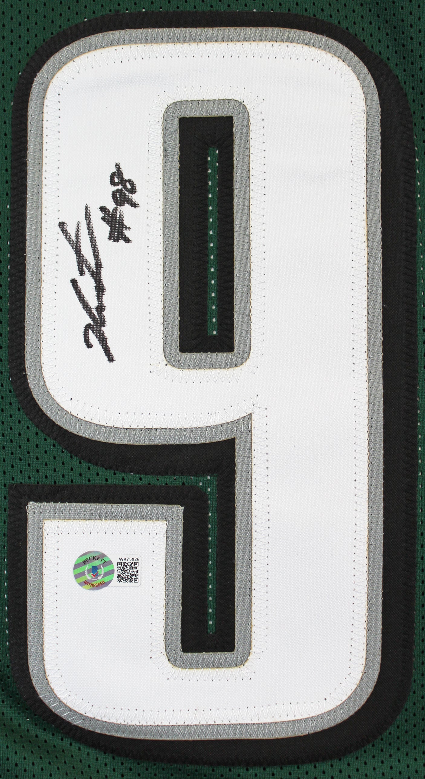Jalen Carter Authentic Signed Green Pro Style Jersey BAS Witness