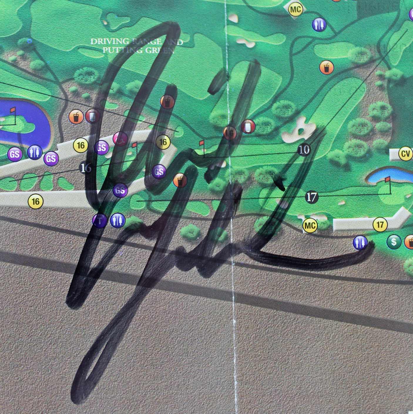 Phil Mickelson Authentic Signed Waste Management Phoenix Open Map BAS #BK12635