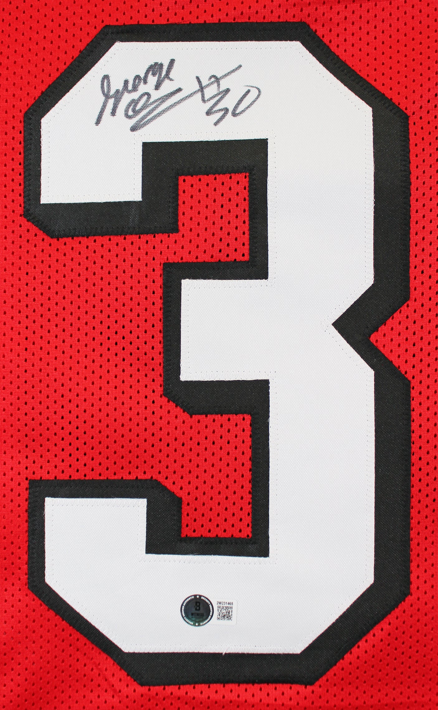 George Odum Authentic Signed Red Pro Style Jersey w/ Dropshadow BAS Witnessed