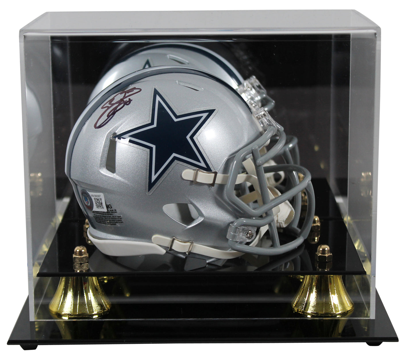 Cowboys Emmitt Smith Authentic Signed Speed Mini Helmet W/ Case BAS Witnessed