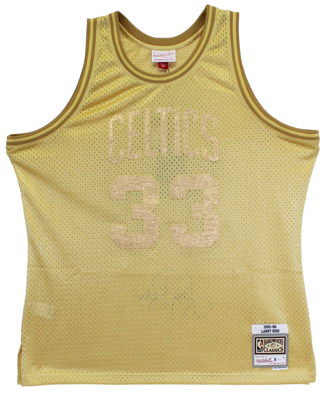 Larry Bird Authentic Signed 1985 Gold M&N HWC Swingman Jersey BAS Witnessed