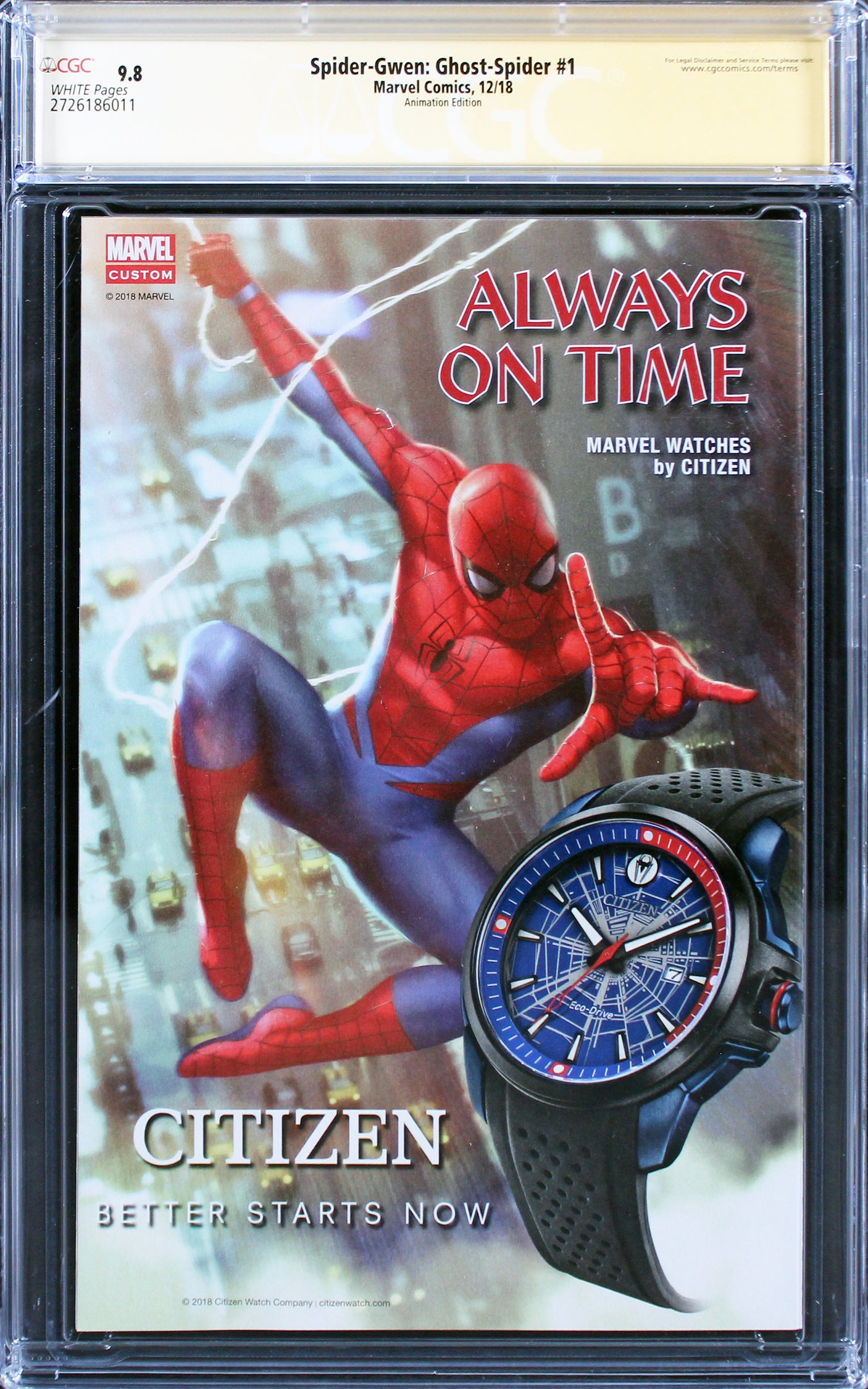 Hailee Steinfeld "Spider-Gwen" Signed Ghost-Spider #1 Comic Graded 9.8 CGC