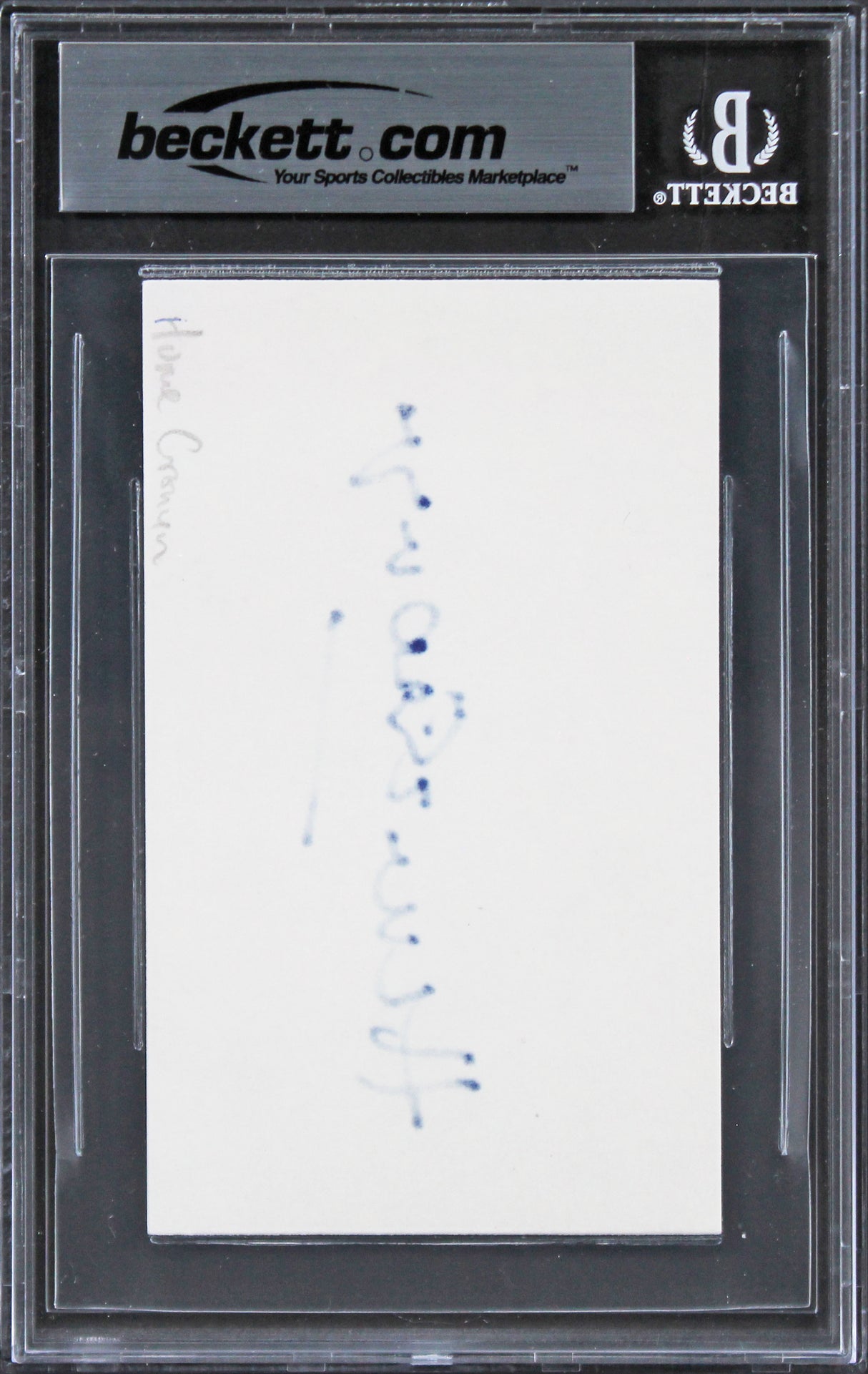 Hume Cronyn The Seventh Cross Signed 3x5 Index Card Auto Graded 10! BAS Slabbed