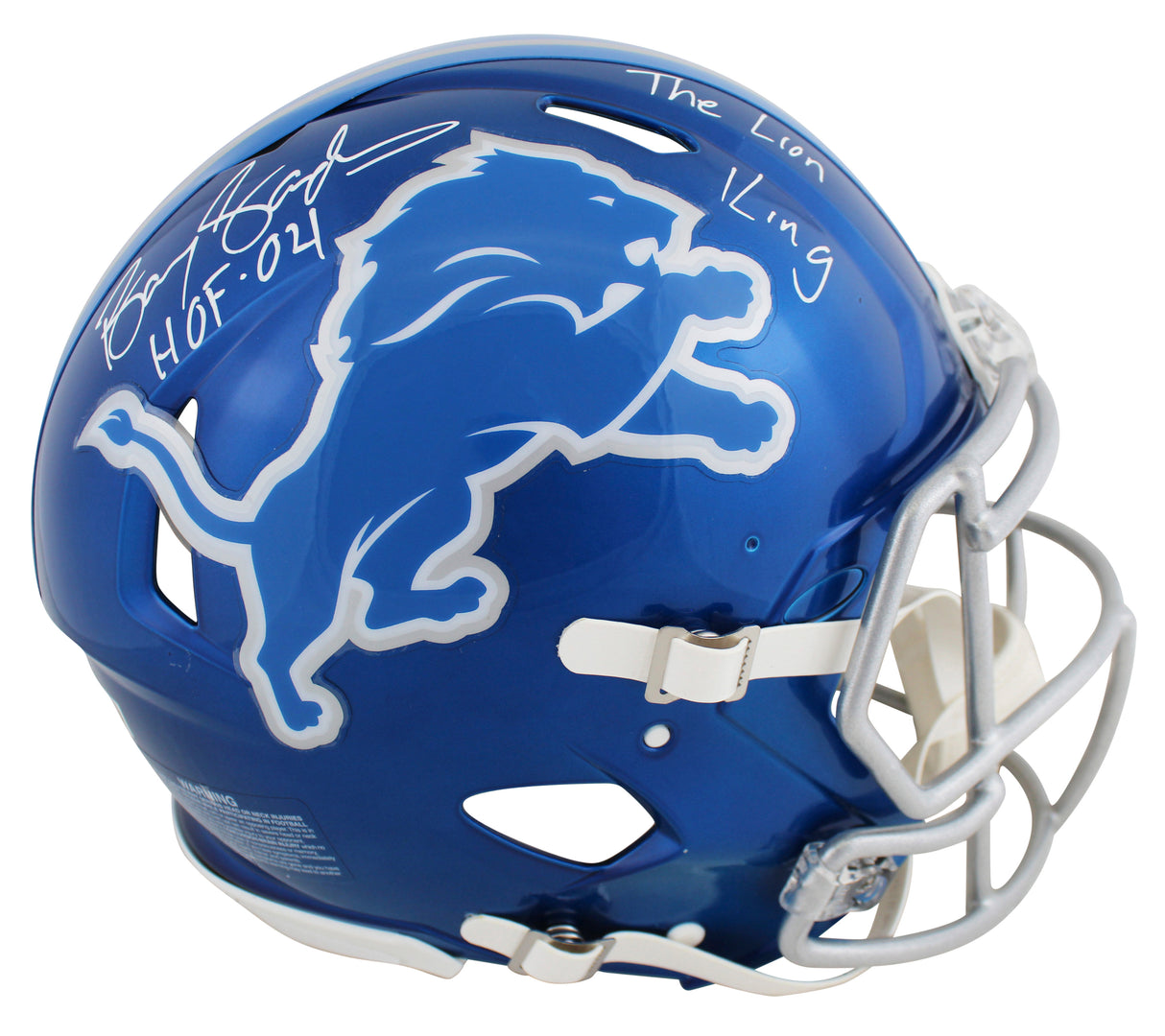 Lions Barry Sanders "2x Insc" Signed Flash Full Size Speed Proline Helmet BAS W