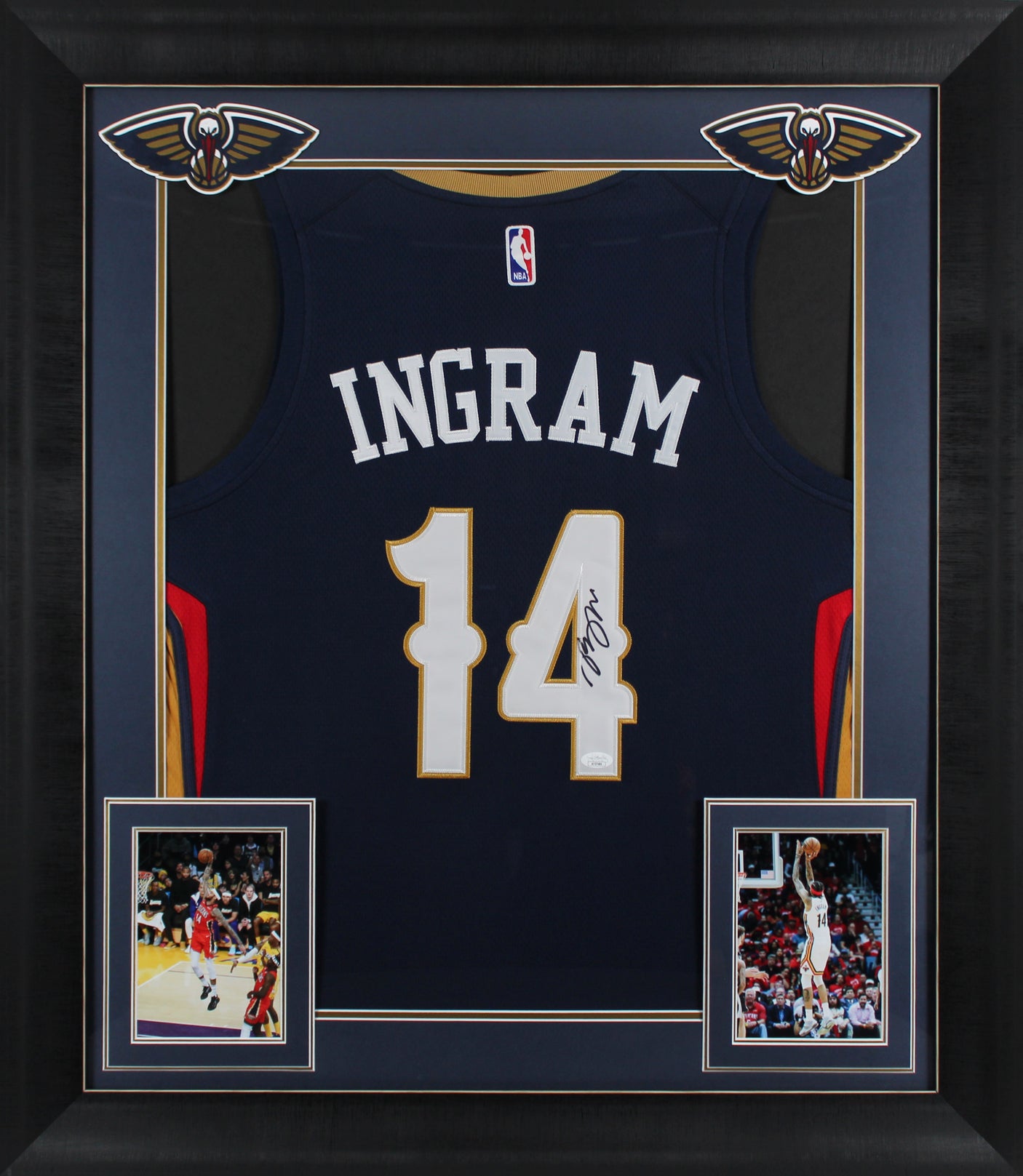 Pelicans Brandon Ingram Signed Navy Blue Nike Framed Jersey JSA #AF57484